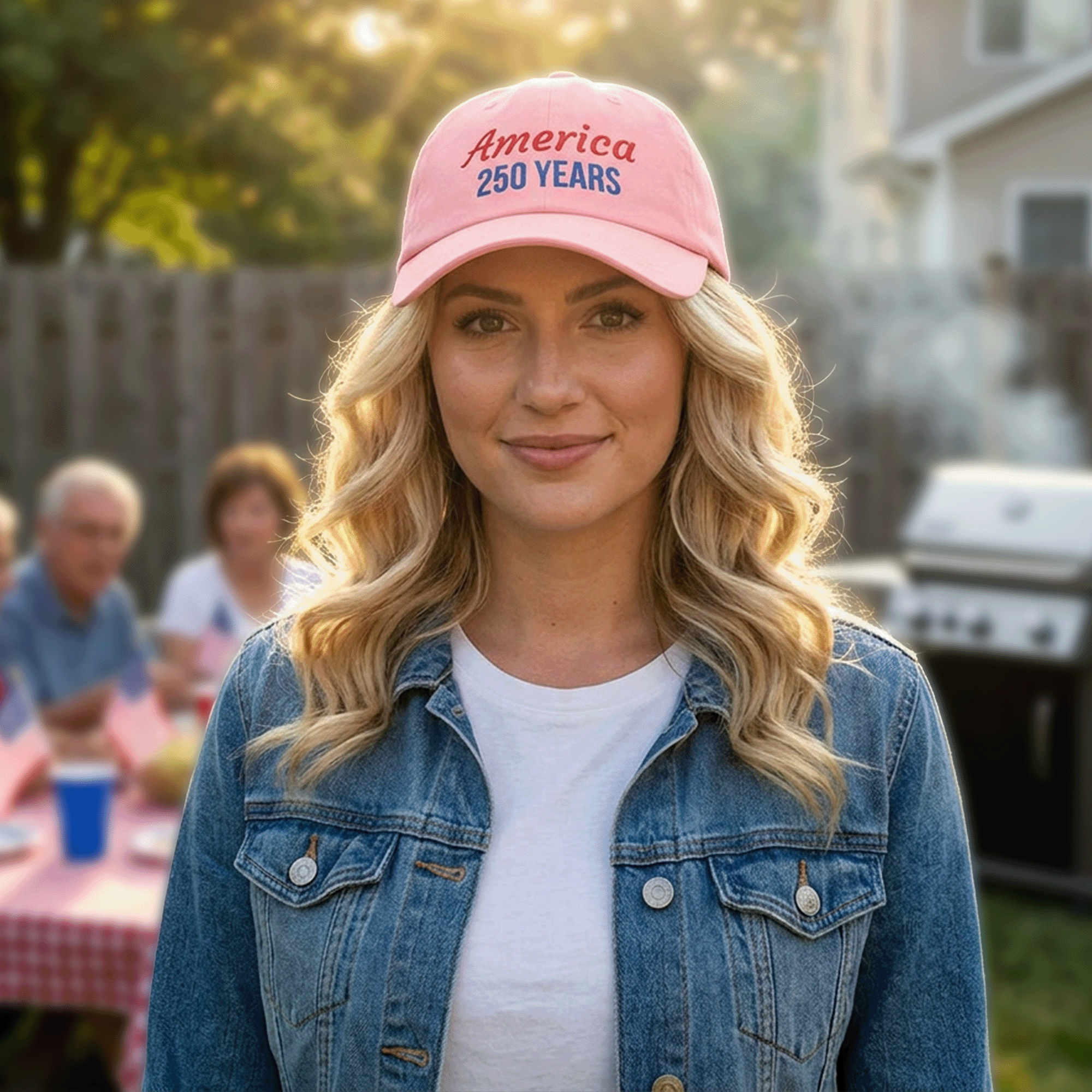 America 250 Years Embroidered Patriotic Dad Cap