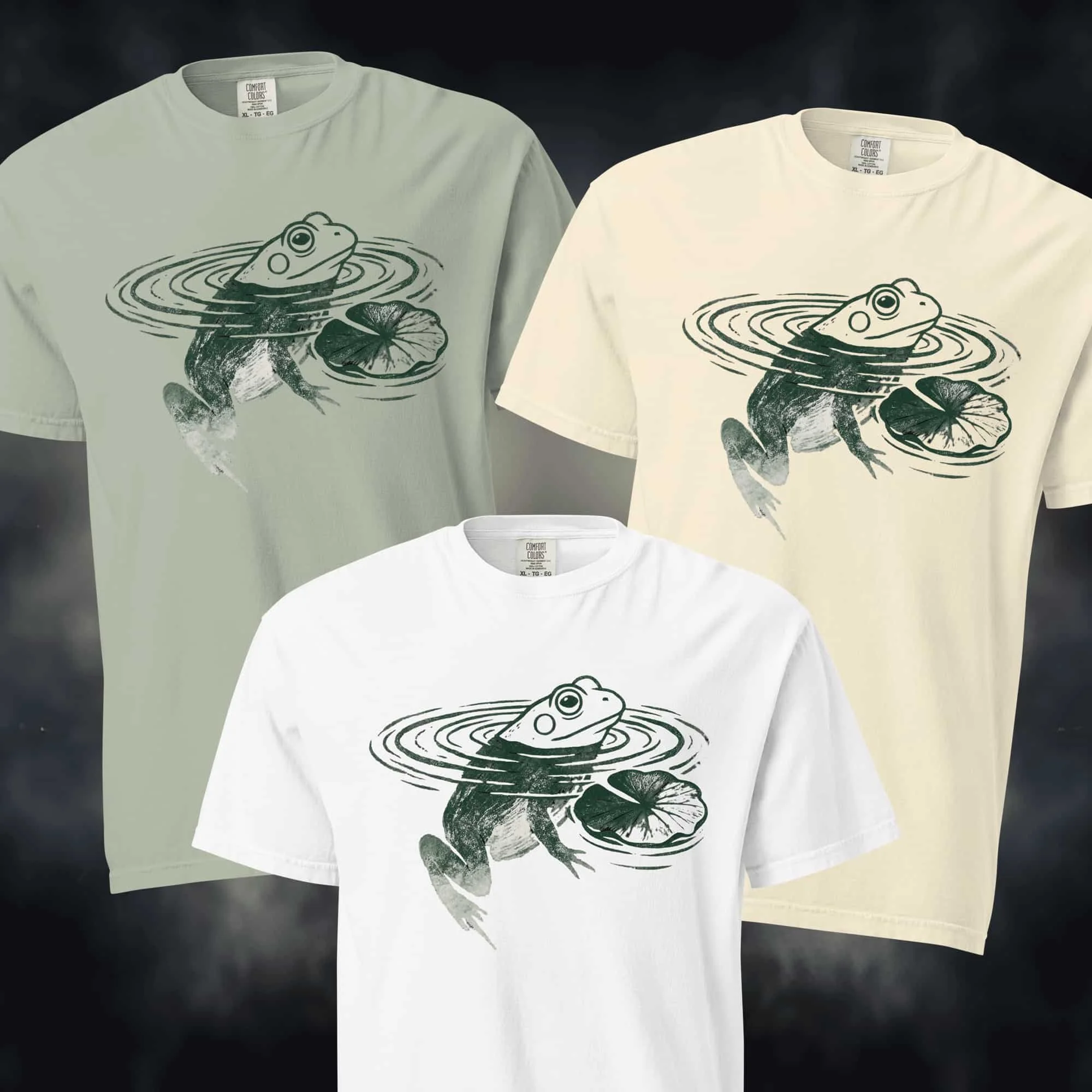 Frog Lily Pad Print Unisex T-Shirt
