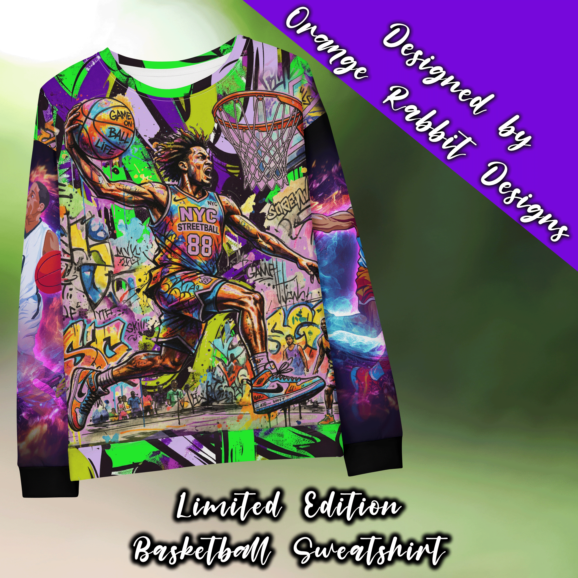 Graffiti Basketball Unisex Cotton Sweatshirt
