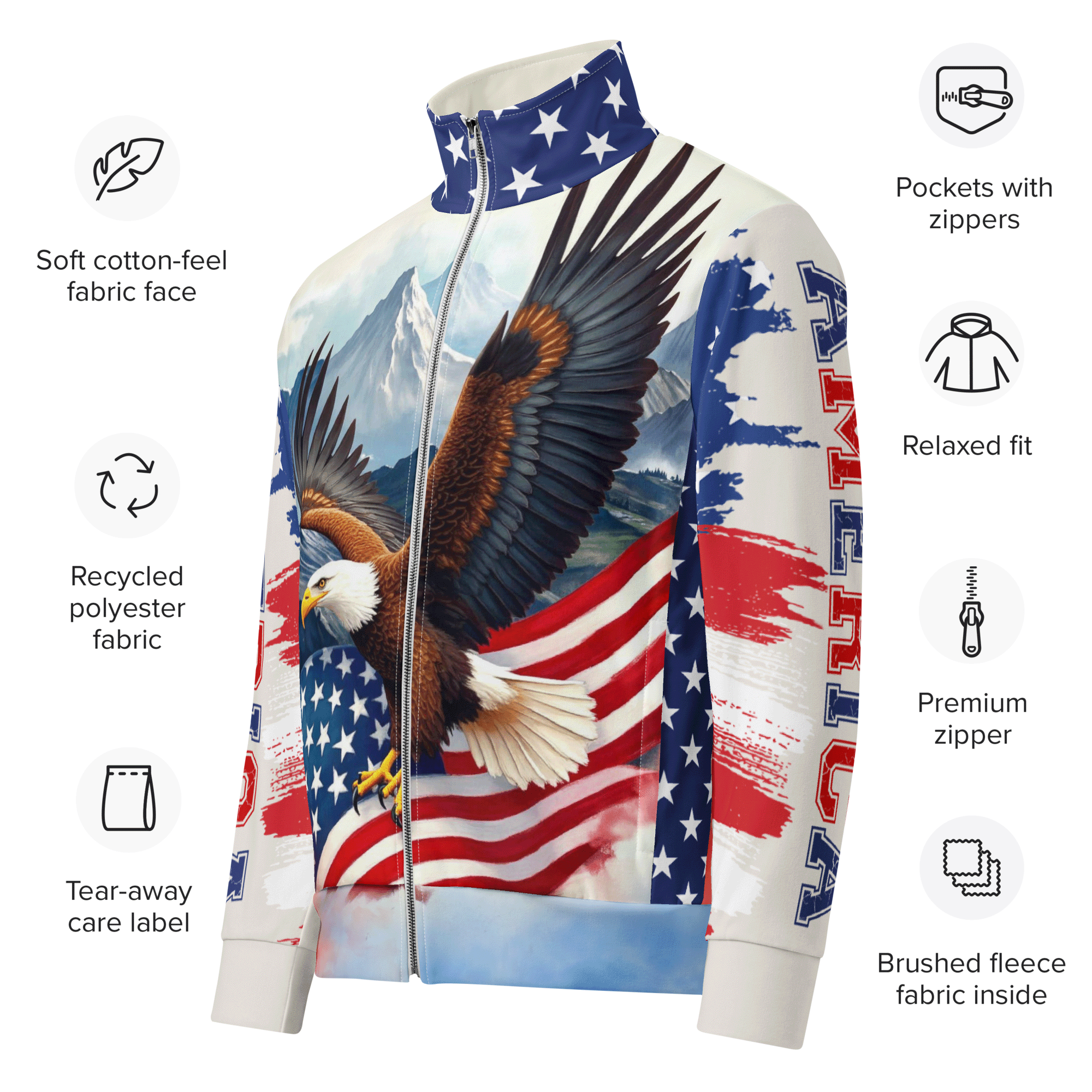 American Eagle Patriotic Unisex Track Jacket
