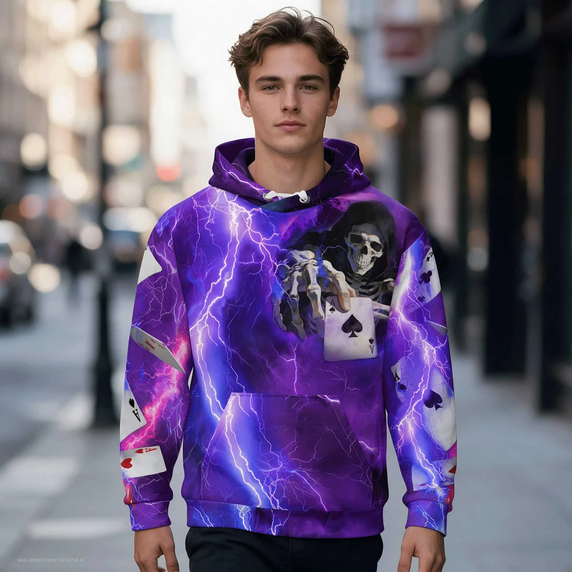 Skeleton with Ace Card Hoodie