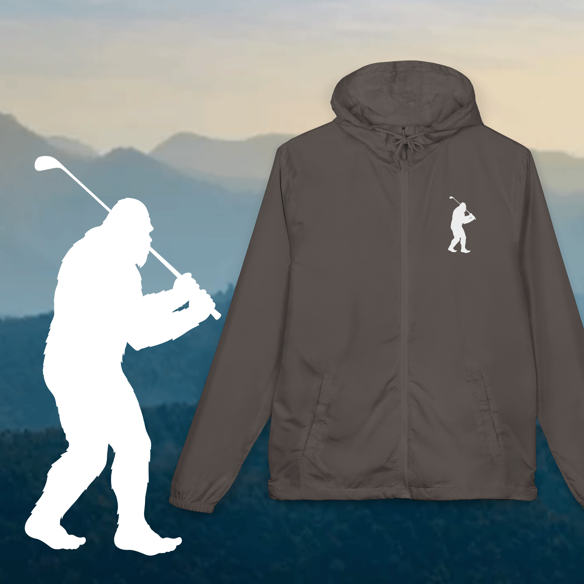 Bigfoot Golfer Unisex Full-Zip Windbreaker Jacket