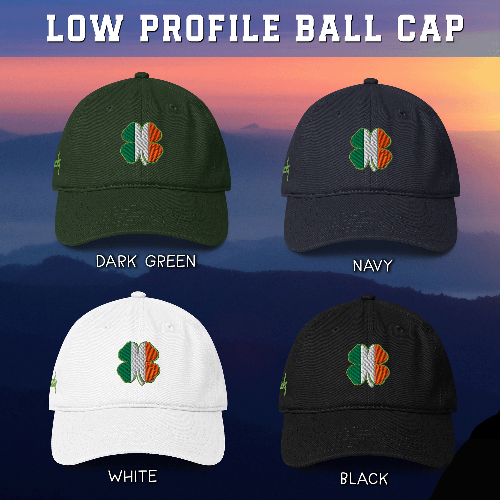Lucky Irish Shamrock Low-profile Cap
