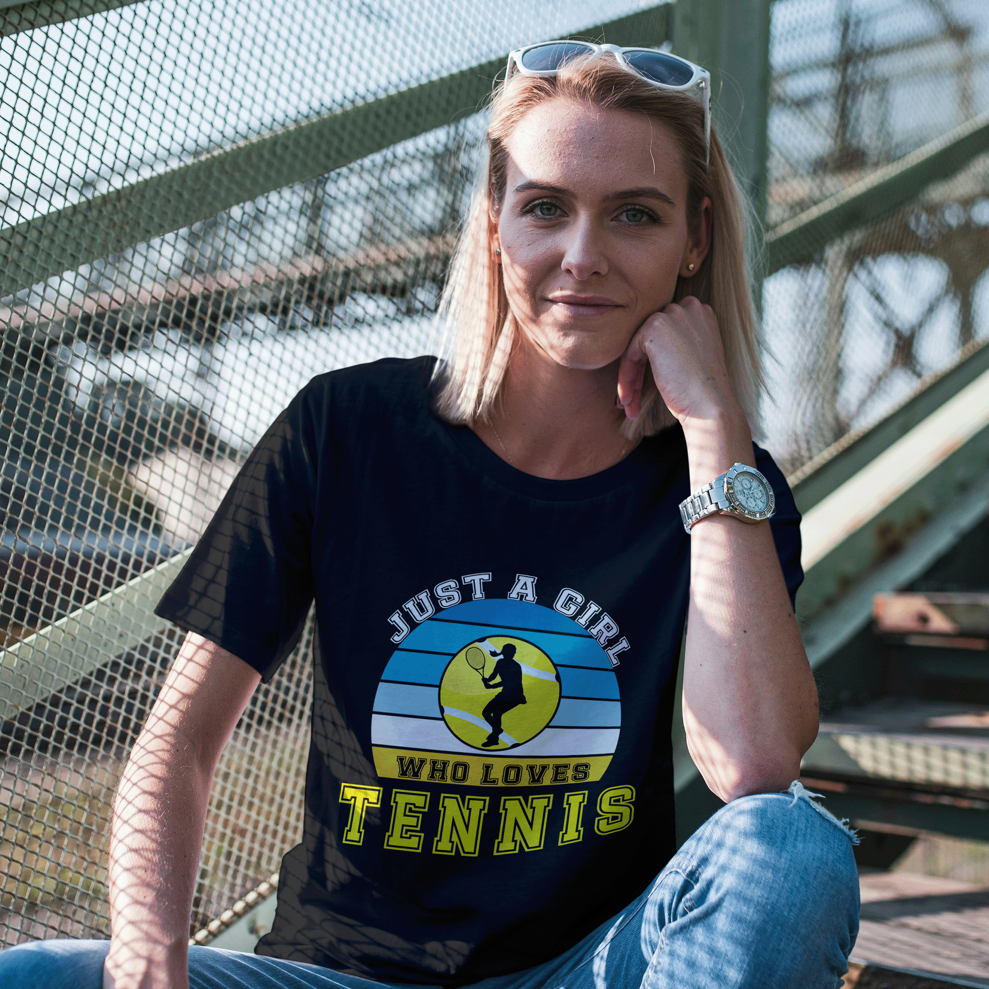 Just a Girl Who Loves Tennis Classic Cotton Sports Tee