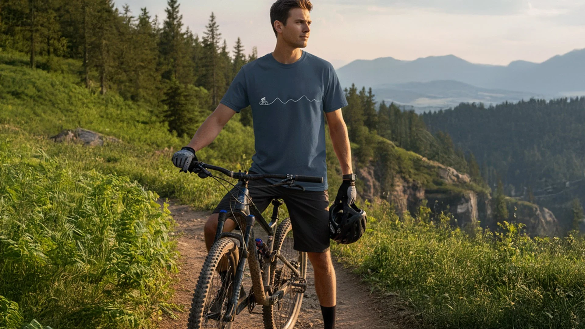 Minimalist Mountain Bike Hoodie