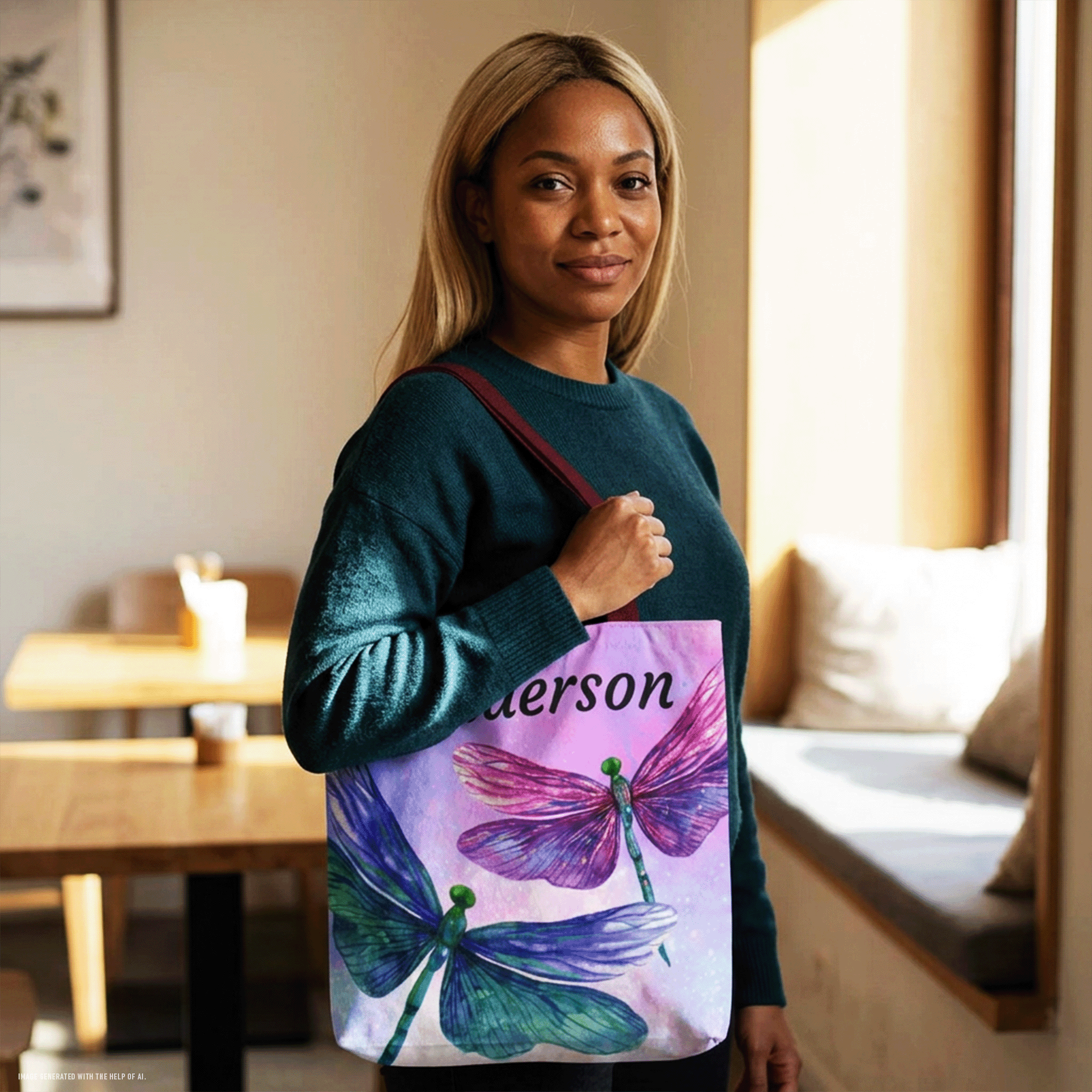 Personalized Dragonfly Tote Bag