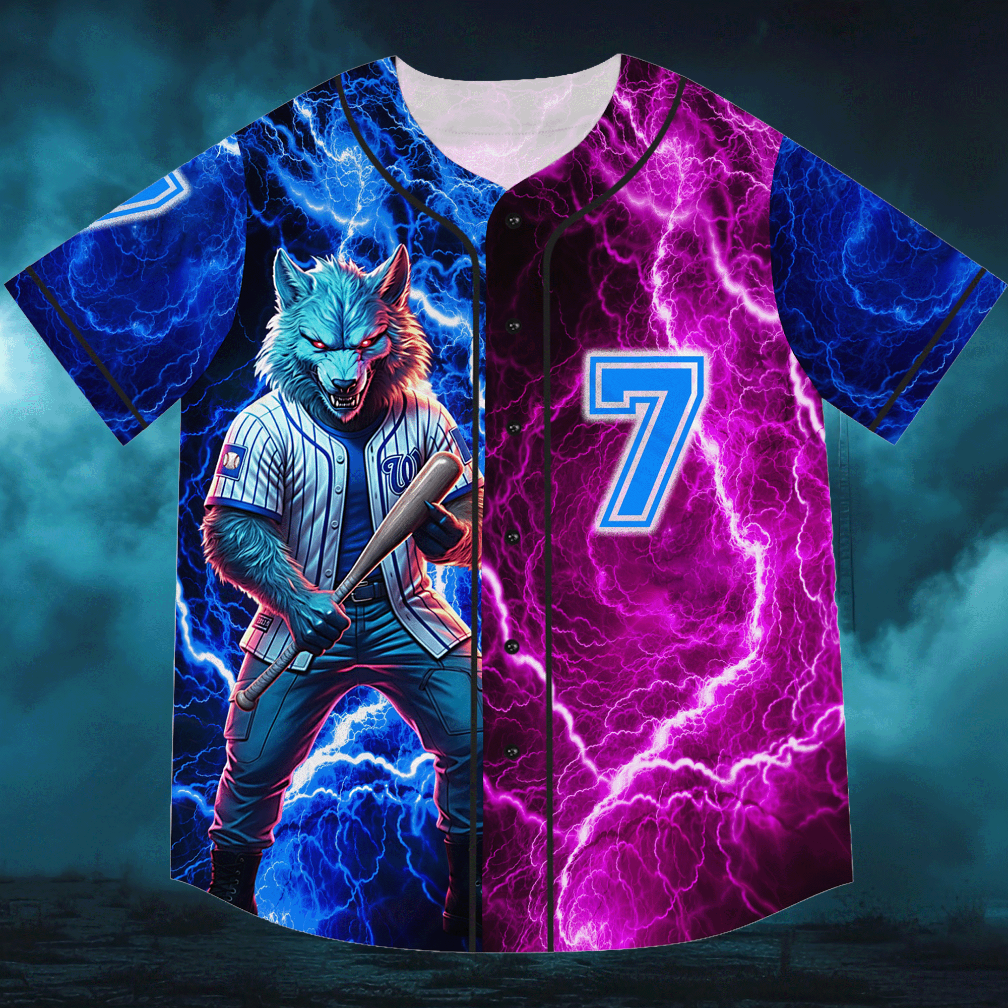 Werewolf Baseball Jersey Lucky Number 7