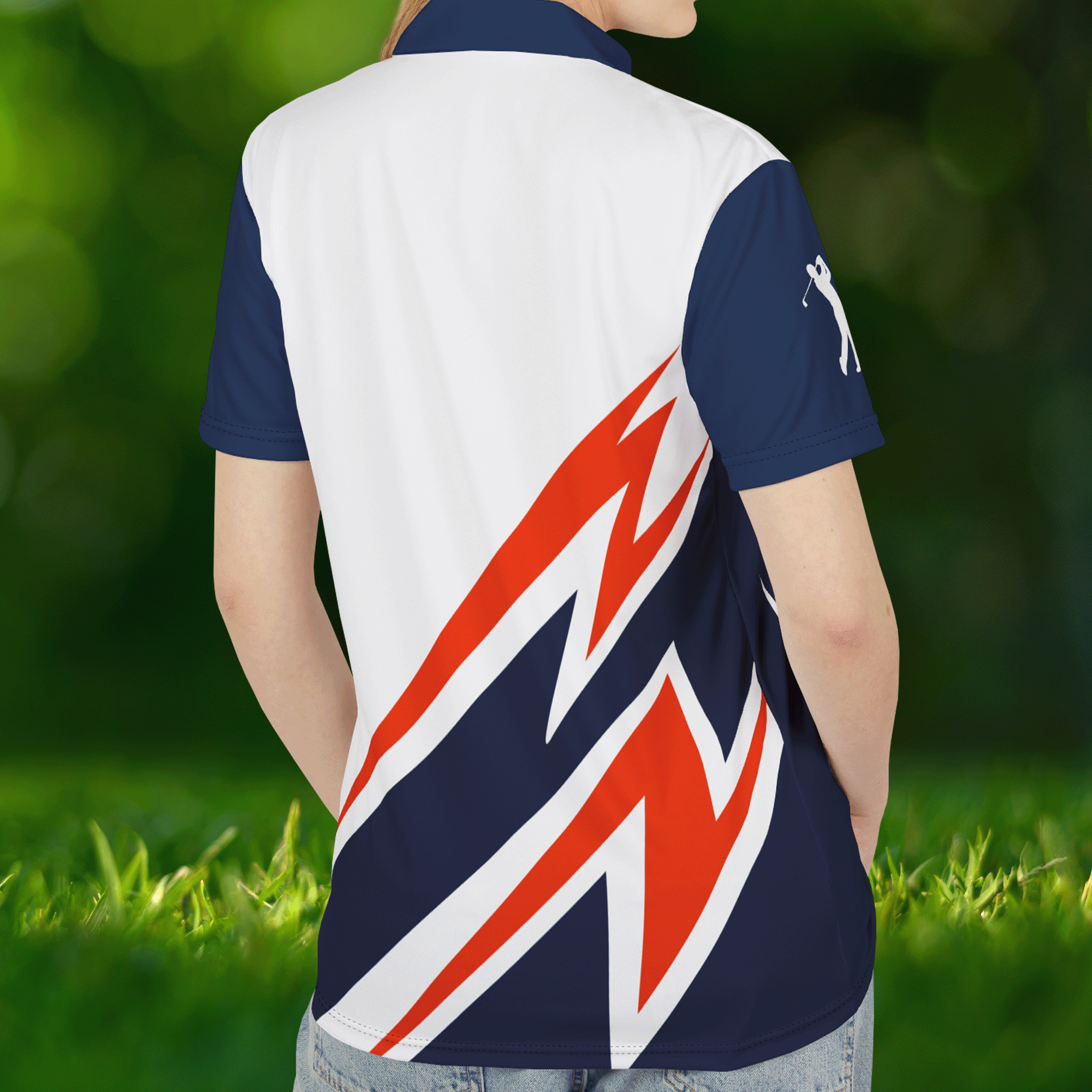 Golf Zig Zag Stripe Performance Polo Shirt