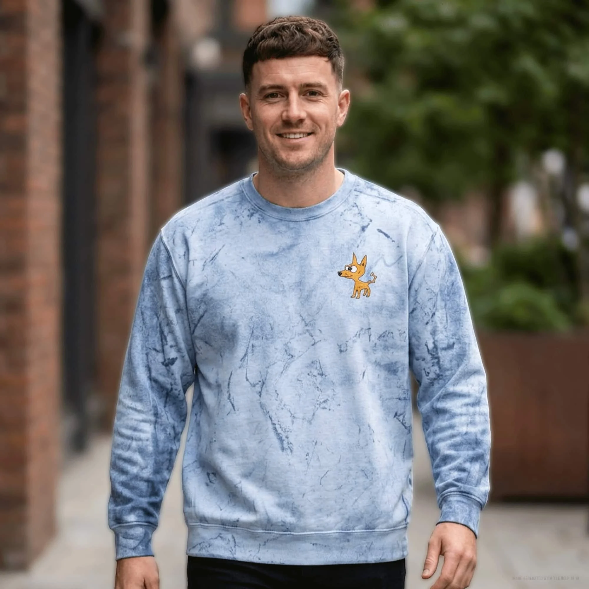 Arlo the Dog Unisex Color Blast Crewneck Sweatshirt