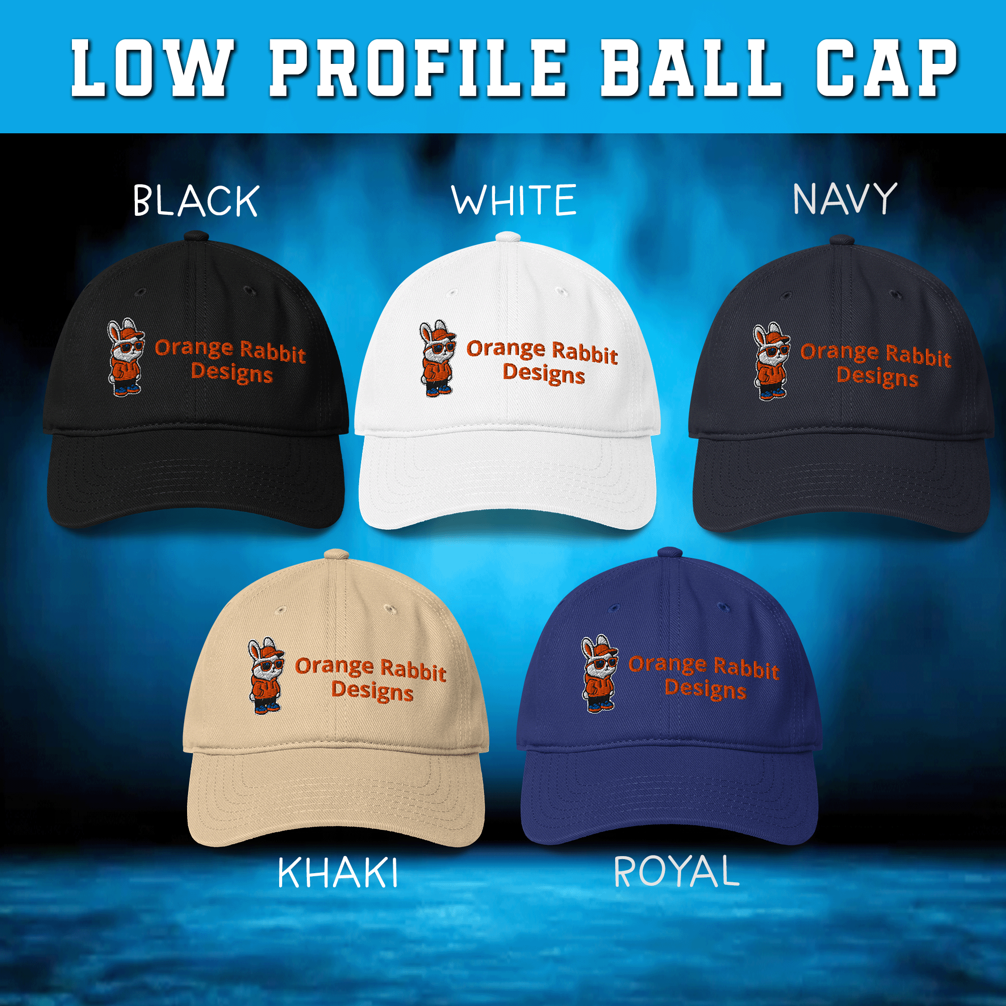Orange Rabbit Designs Embroidered Low-profile Cap