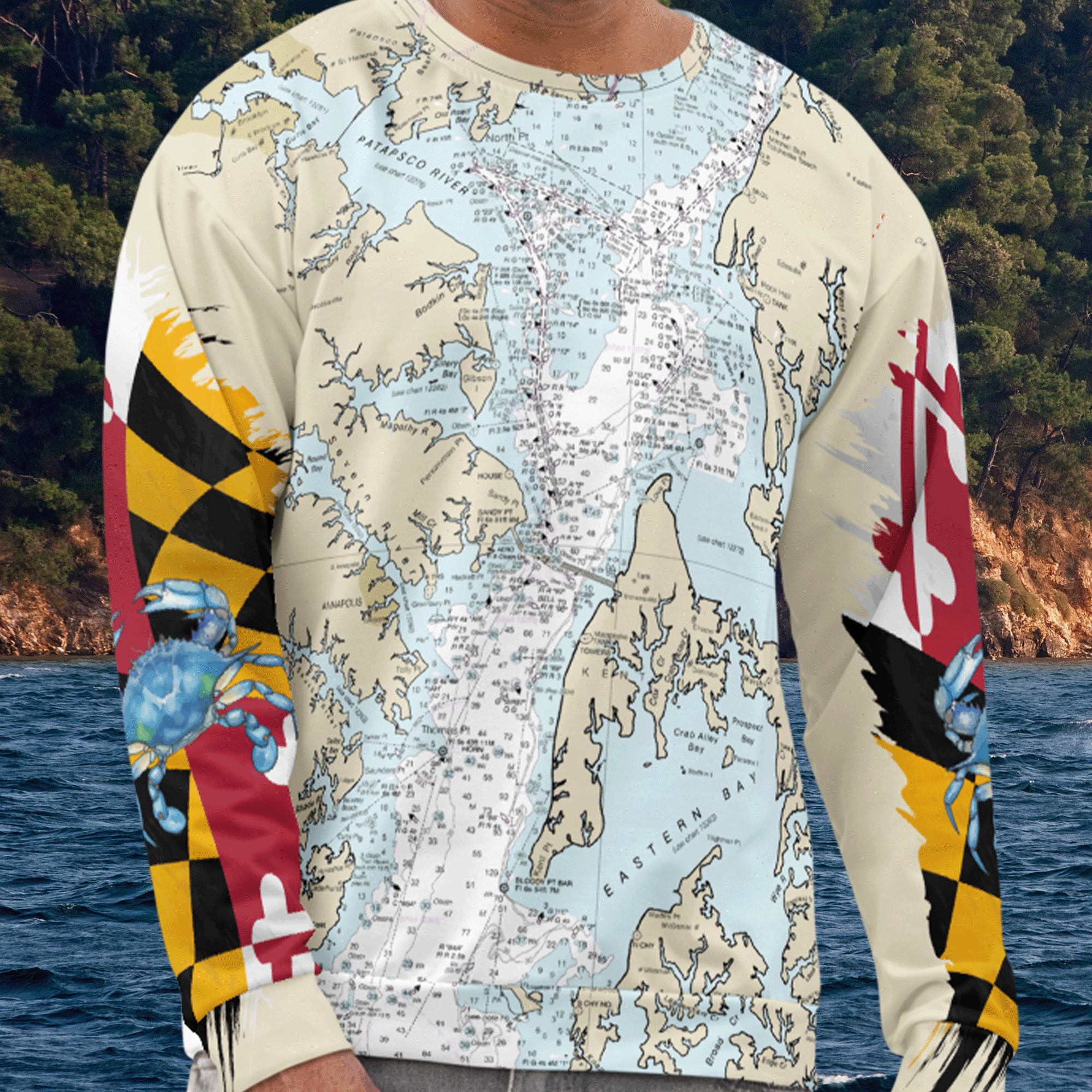 Chesapeake Bay Annapolis Maryland Crewneck Sweatshirt