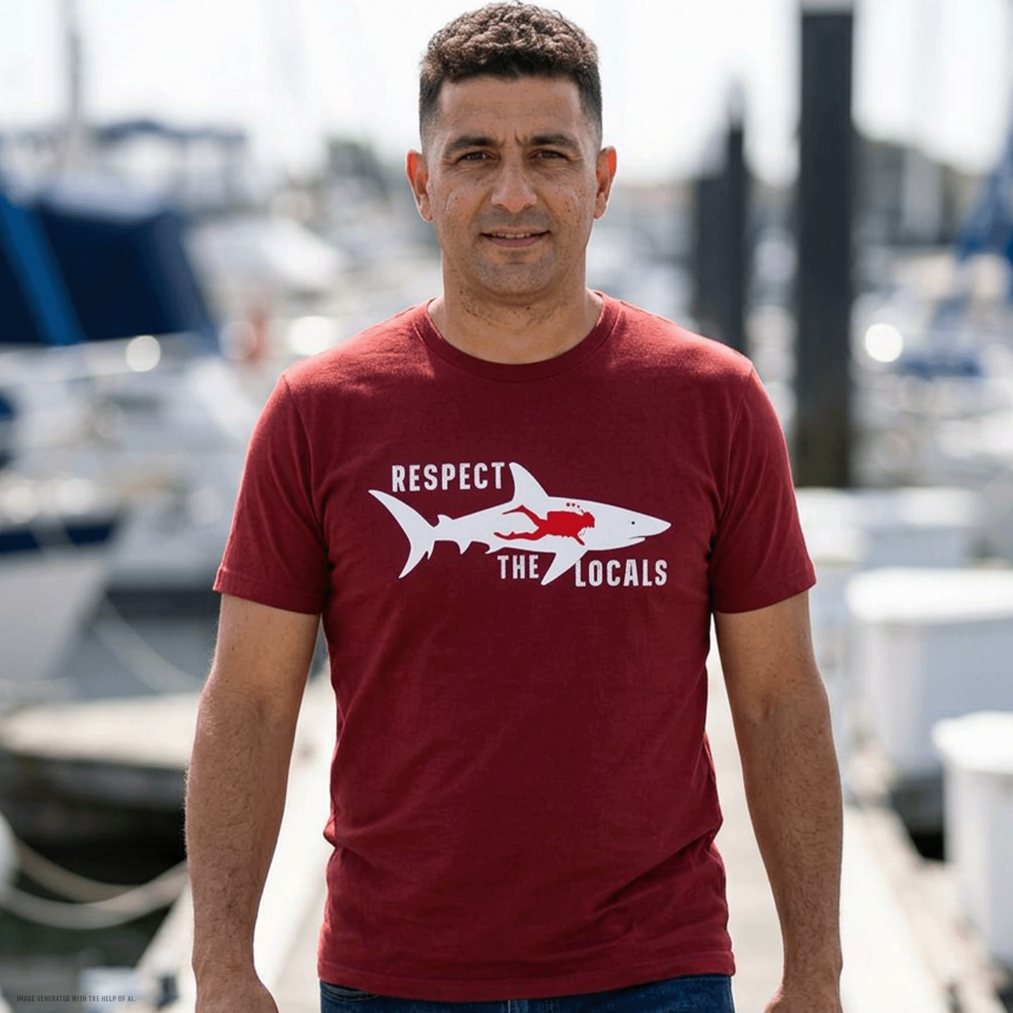 Respect the Locals Shark Recycled T‑Shirt