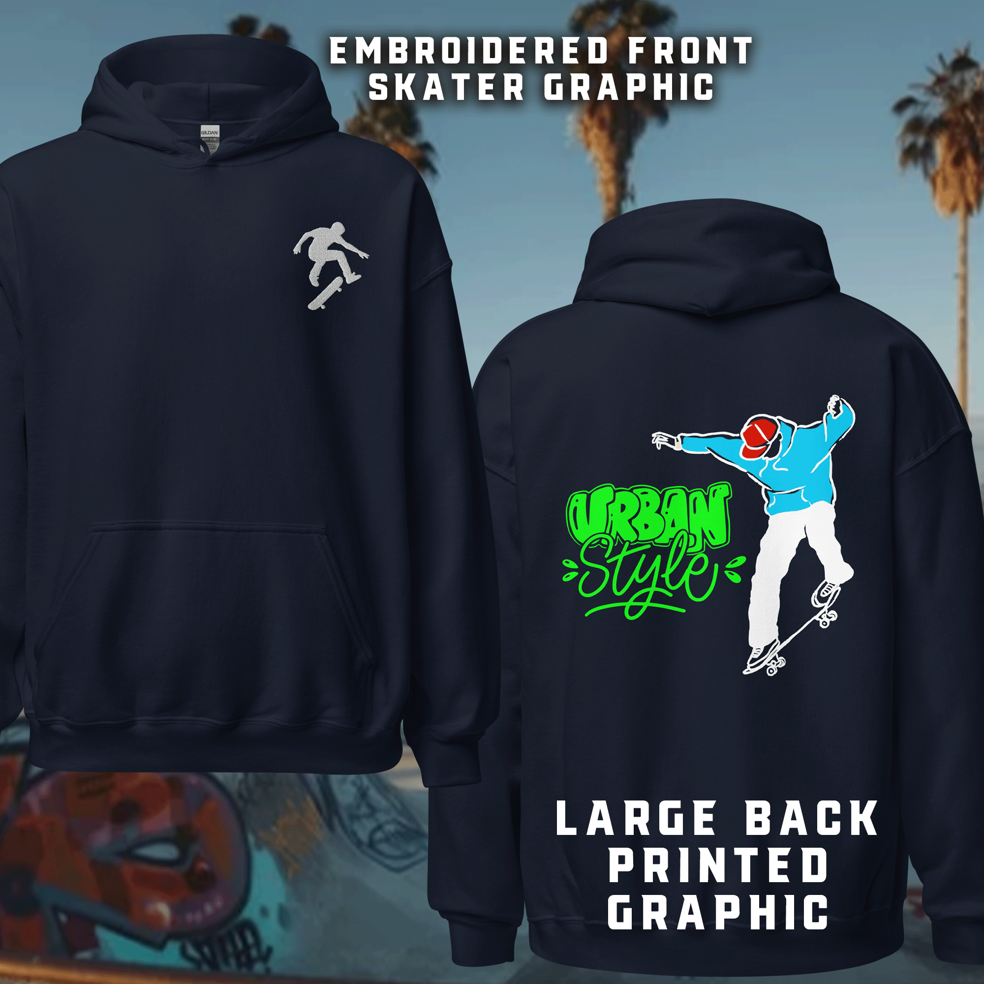 Urban Style Skateboarder Hoodie