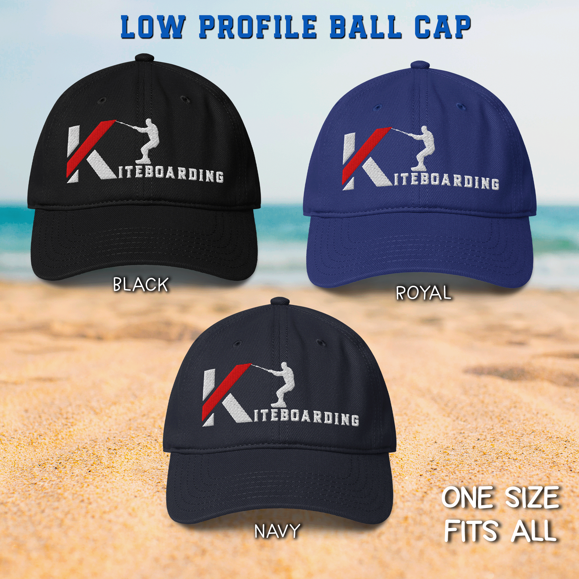 Embroidered KiteBoarding Low-profile Hat