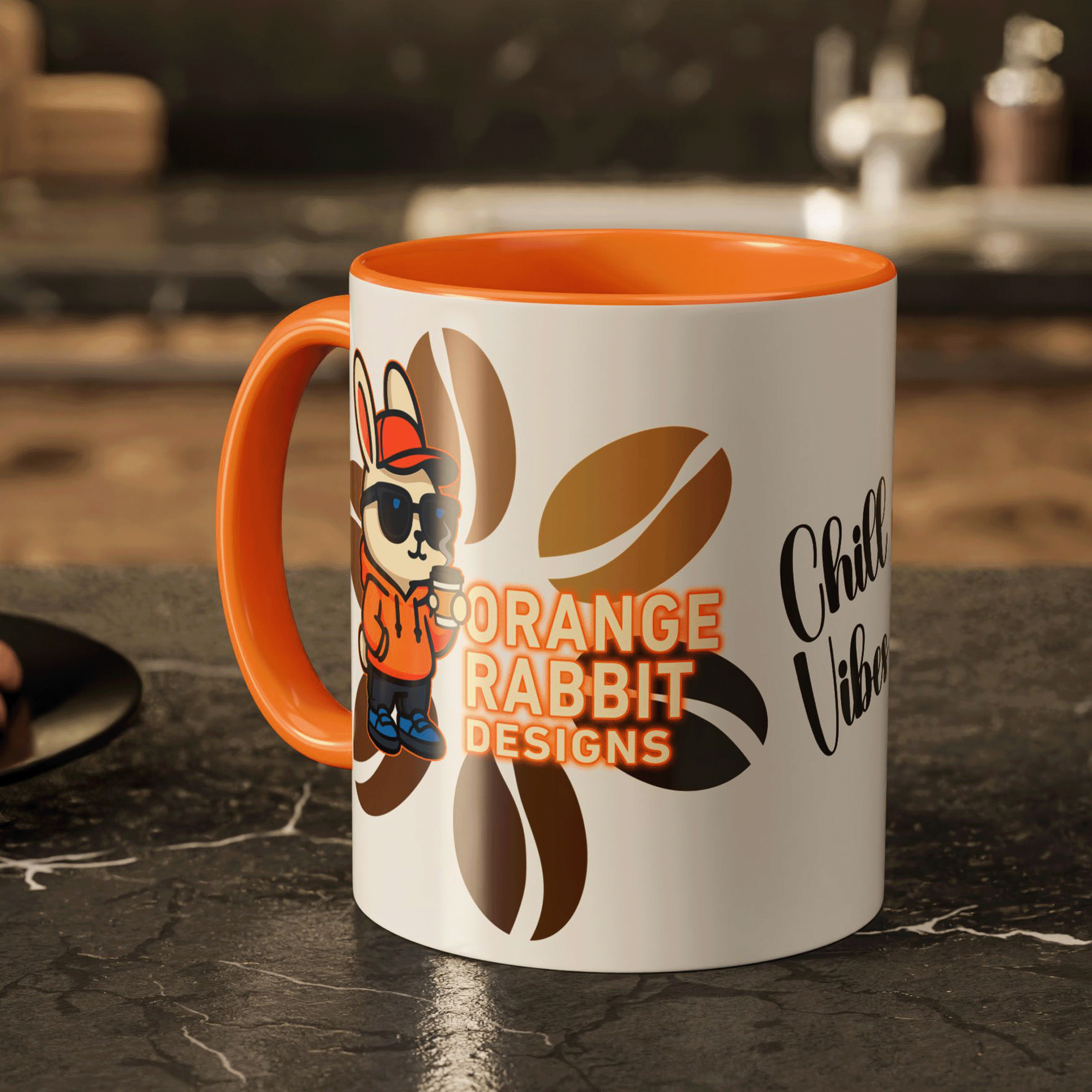 Orange Rabbit Chill Vibes Colorful Mug 11oz