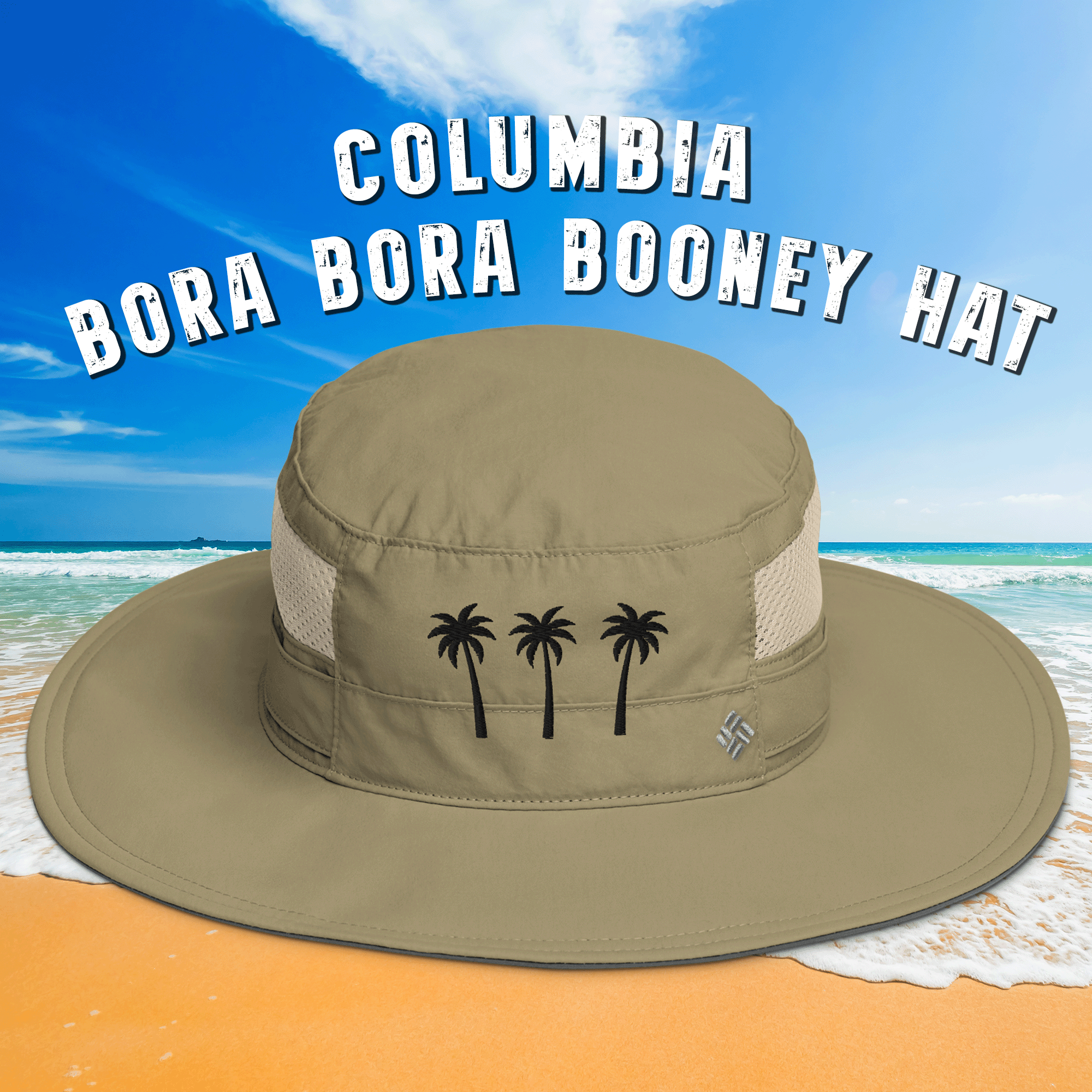 Embroidered Palm Trees Columbia Bora Bora Hat