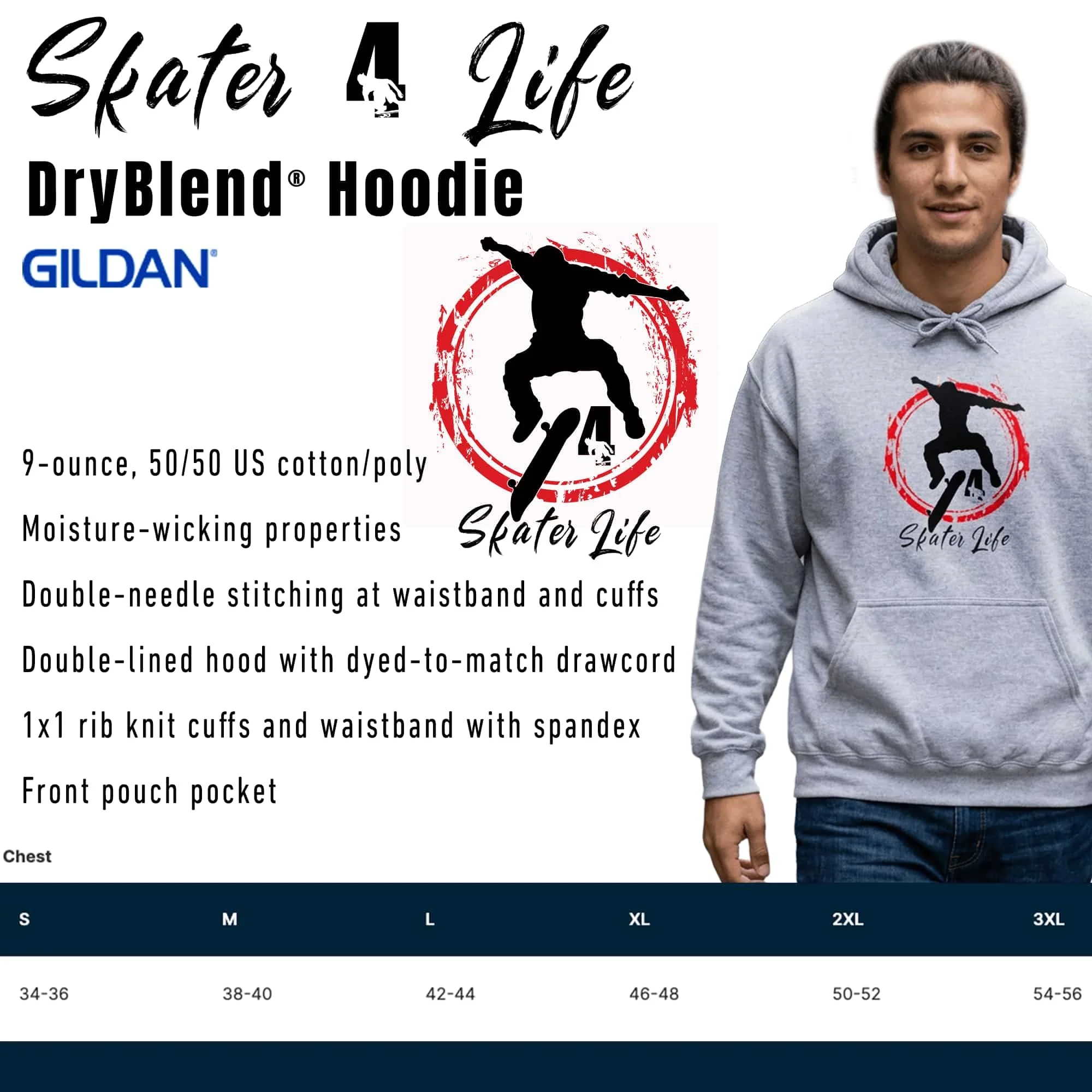 Skateboarder 4 Life Graphic Hoodie