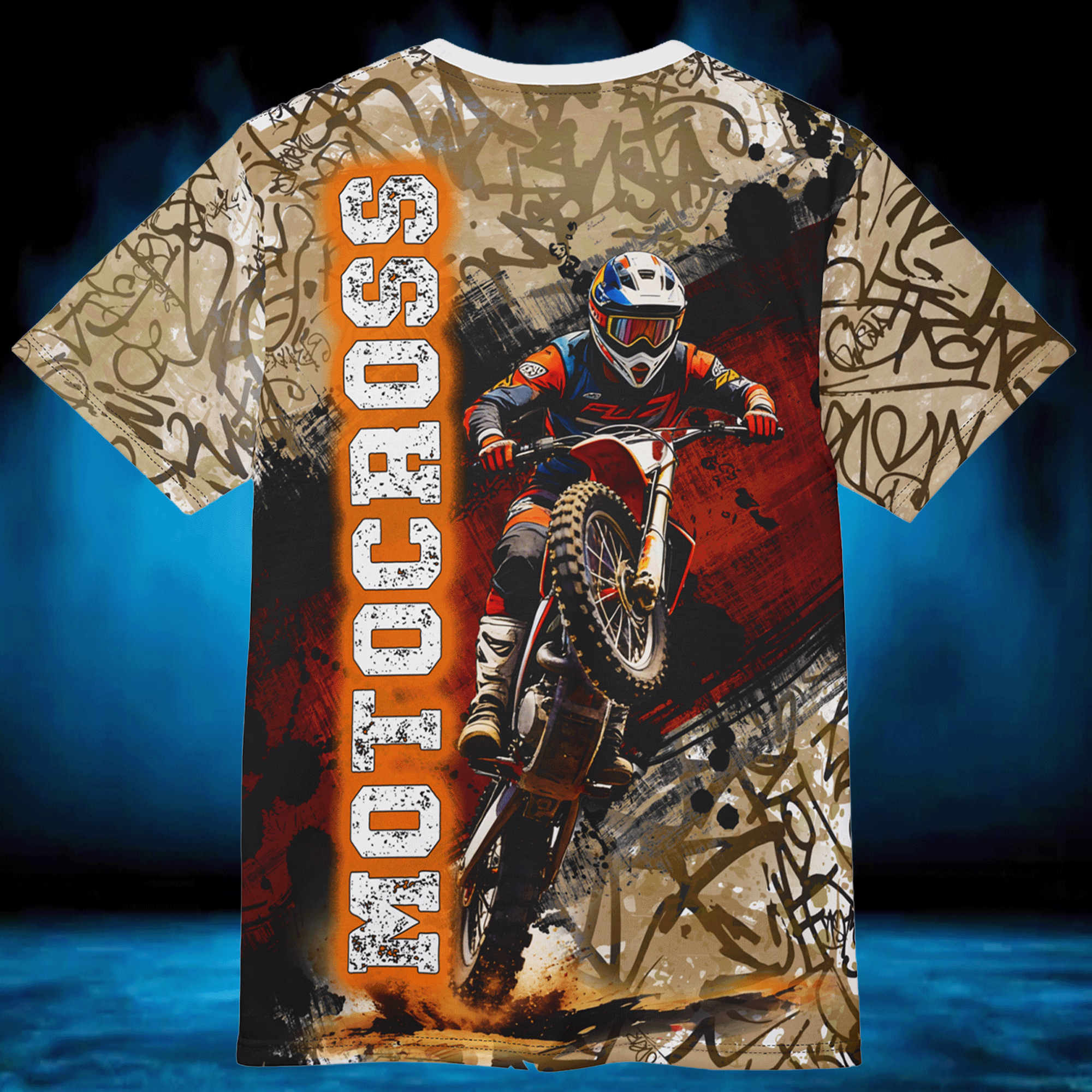 Motocross Graffiti Grunge Style T-shirt