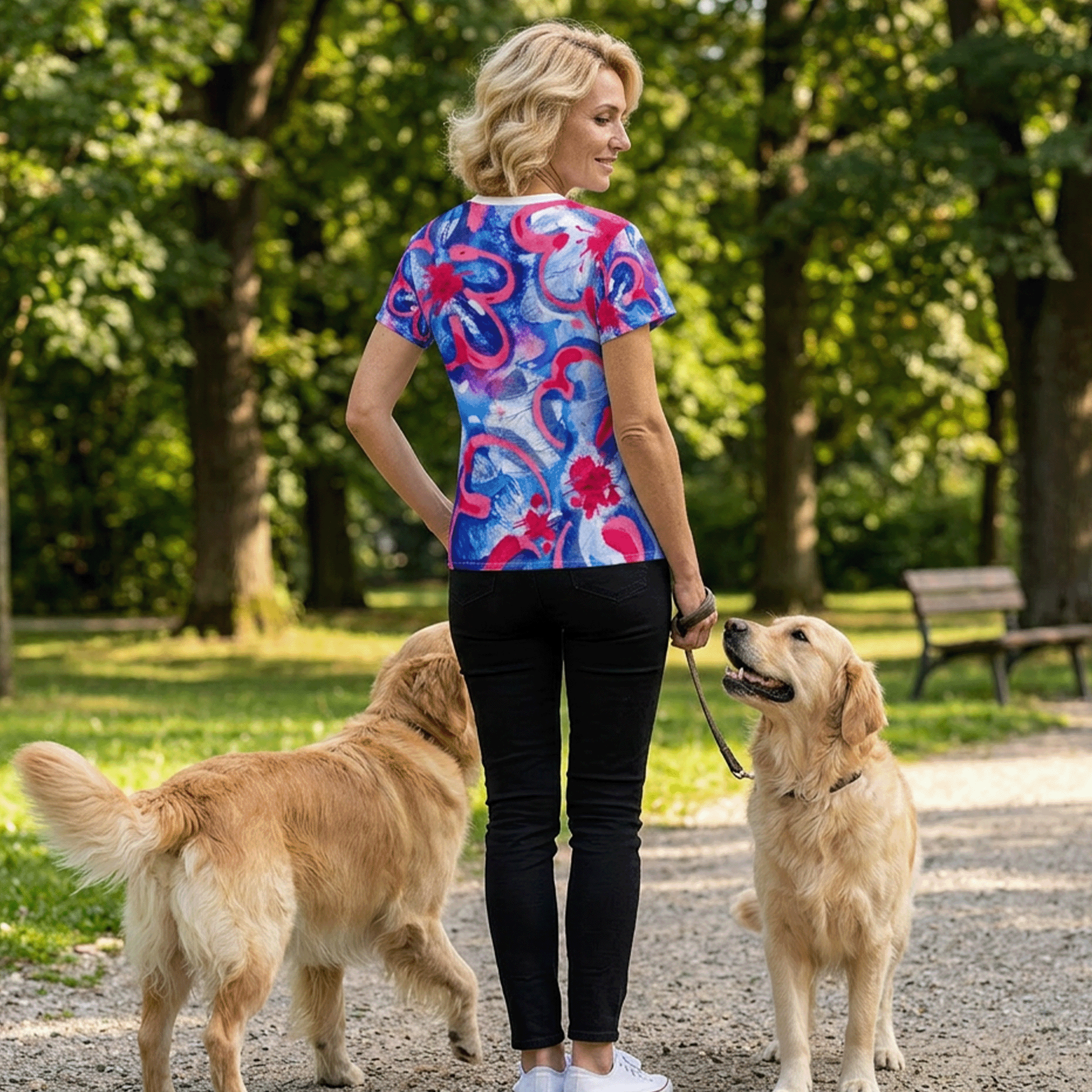 Women's Abstract Floral Watercolor Tee