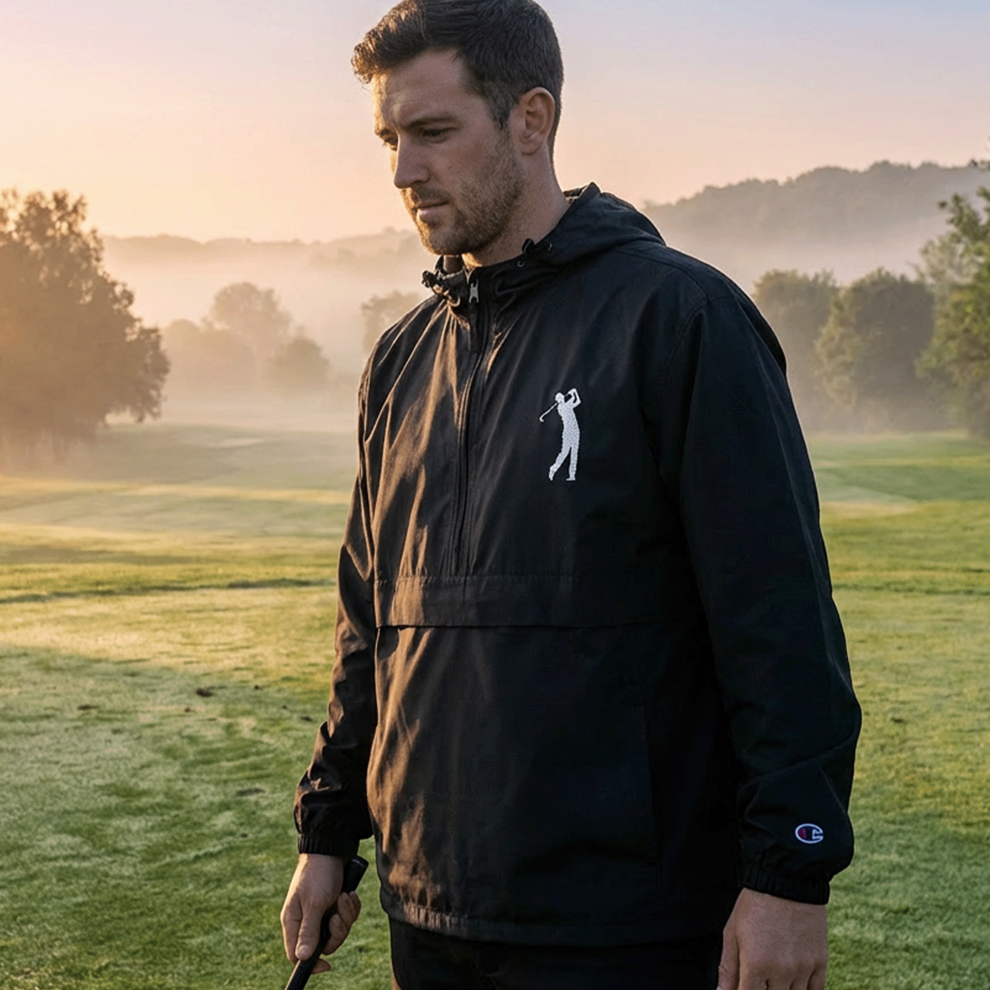 Embroidered Golfer Packable Champion Anorak Jacket