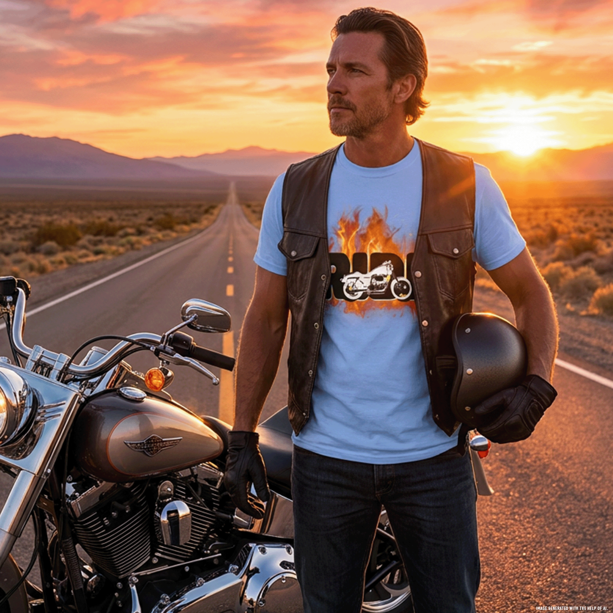 Motorcycle RIDE DryBlend® Moisture-Wicking T-Shirt