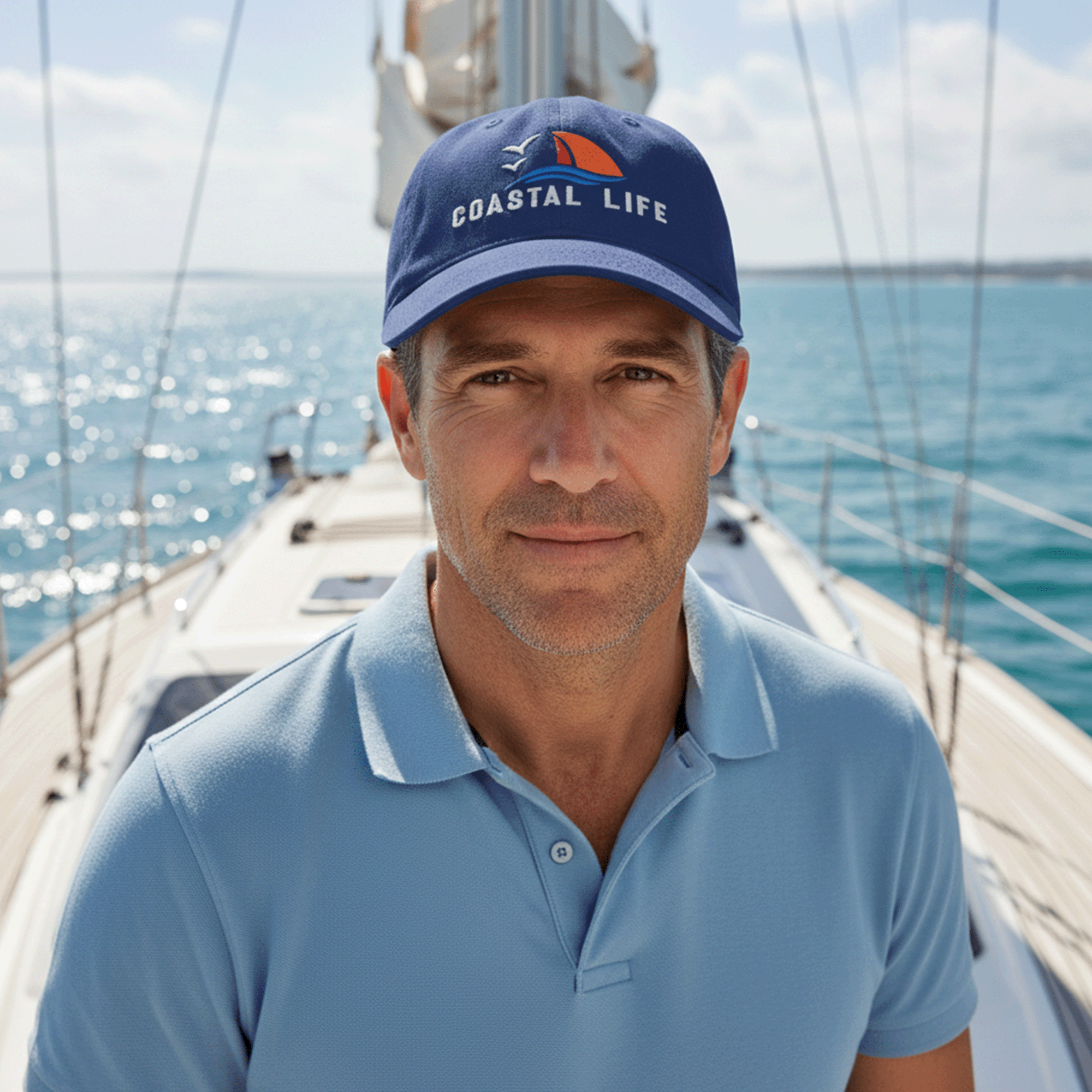 Embroidered Coastal Life Boating Low-profile Cap