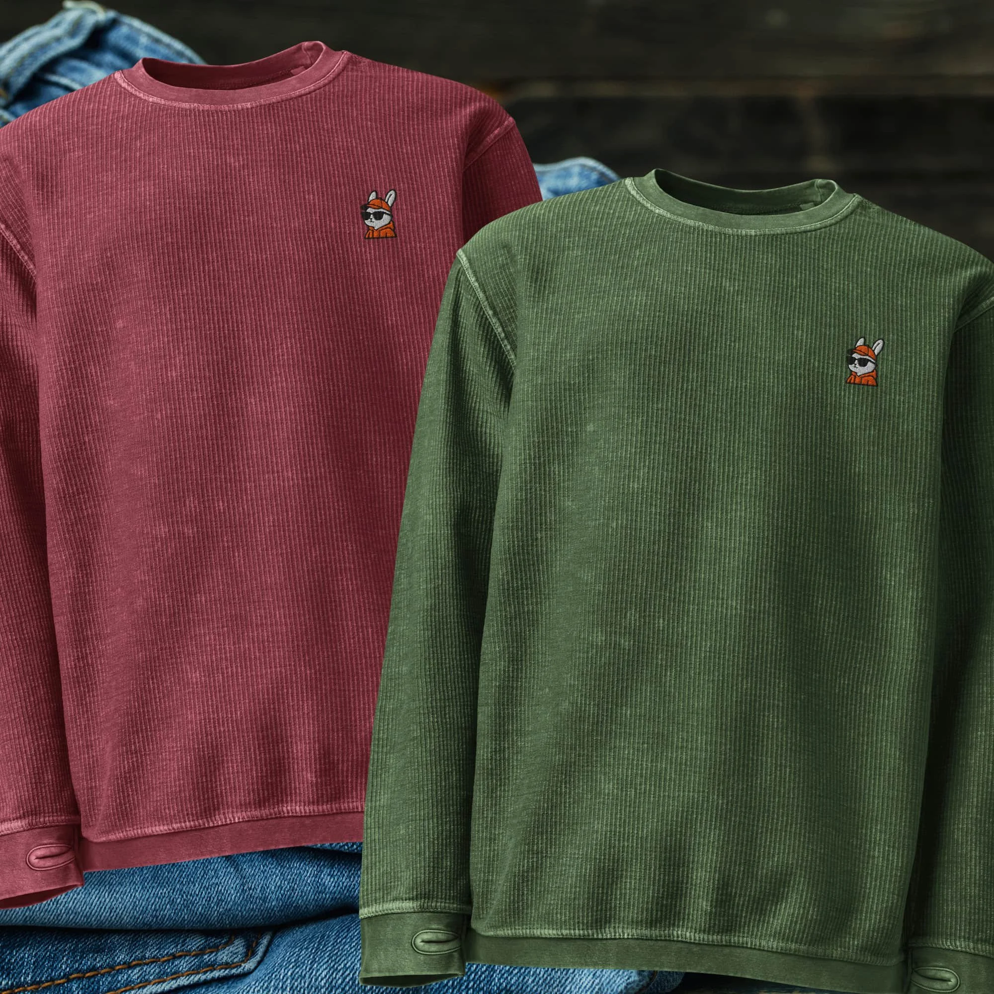 Orange Rabbit Comfy Cord Unisex Sweatshirt