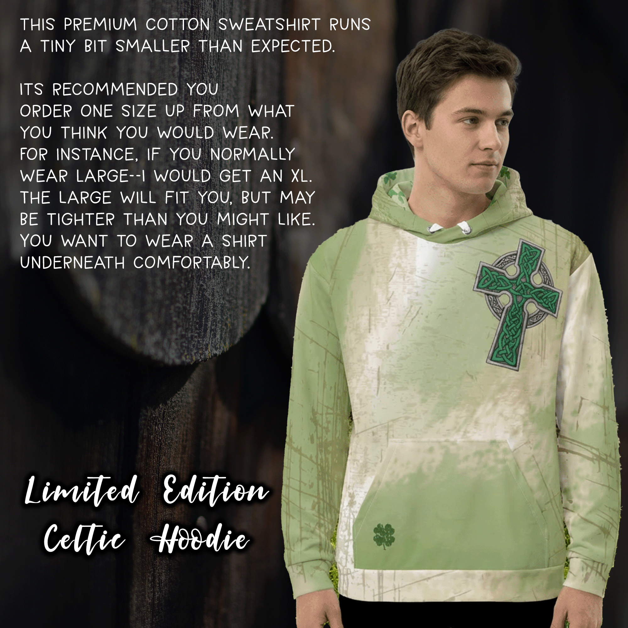 Celtic Cross Irish Hoodie