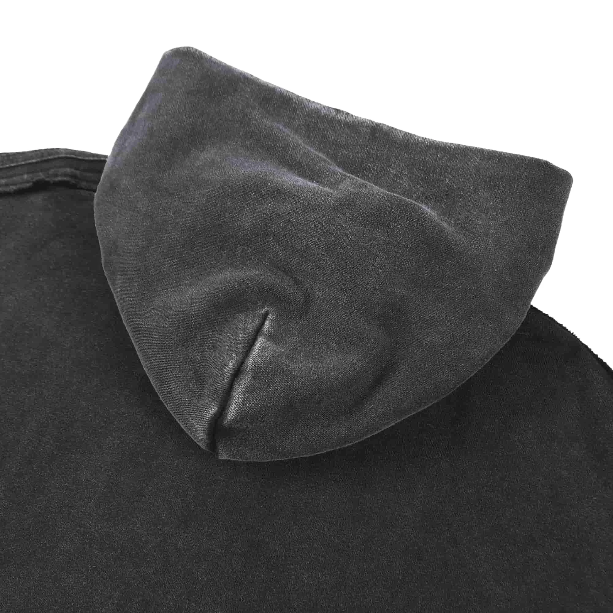 Live 4 Motocross Snow Washed Raw Edge Shoulder Stripes Zip Up Hoodie