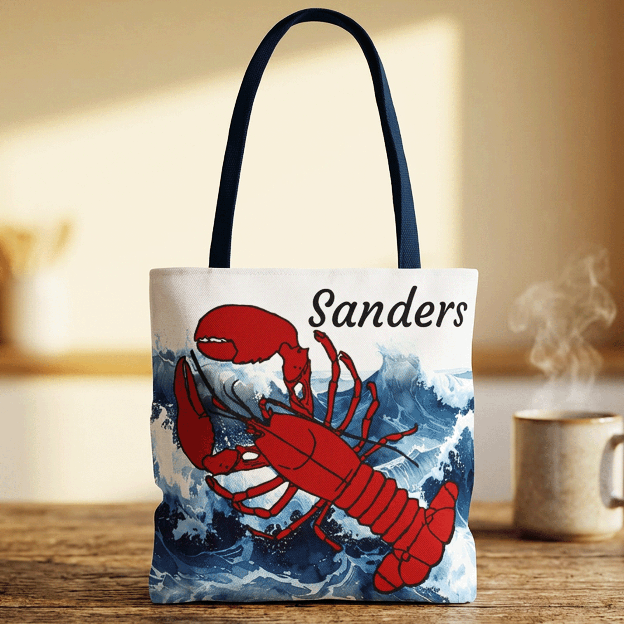 Lobster Ocean Personalized Beach Tote Bag