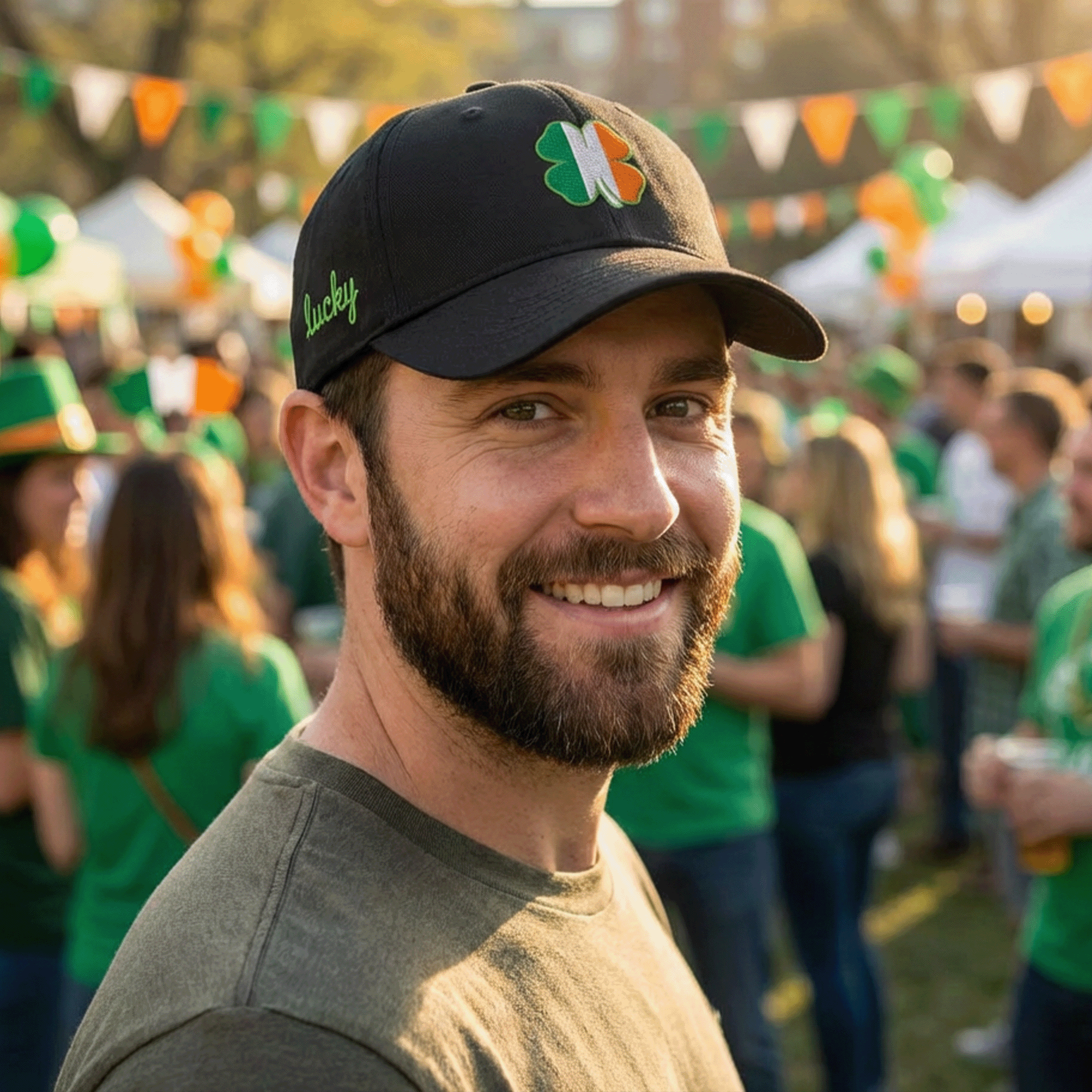 Lucky Irish Shamrock Low-profile Cap