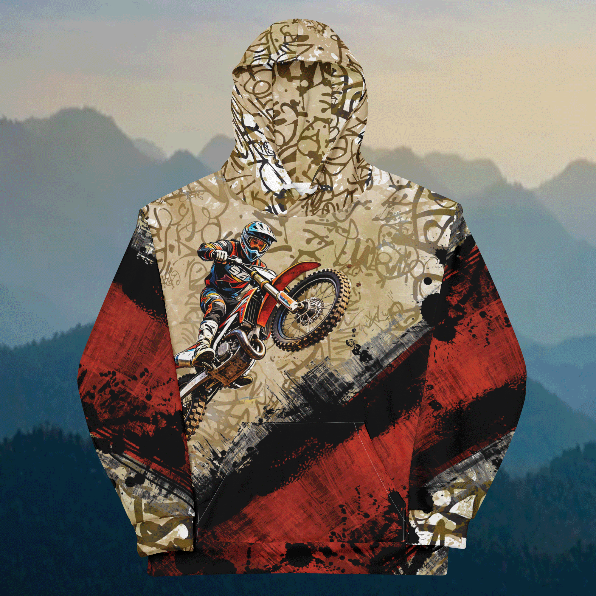 MOTOCROSS Graffiti Grunge Hoodie