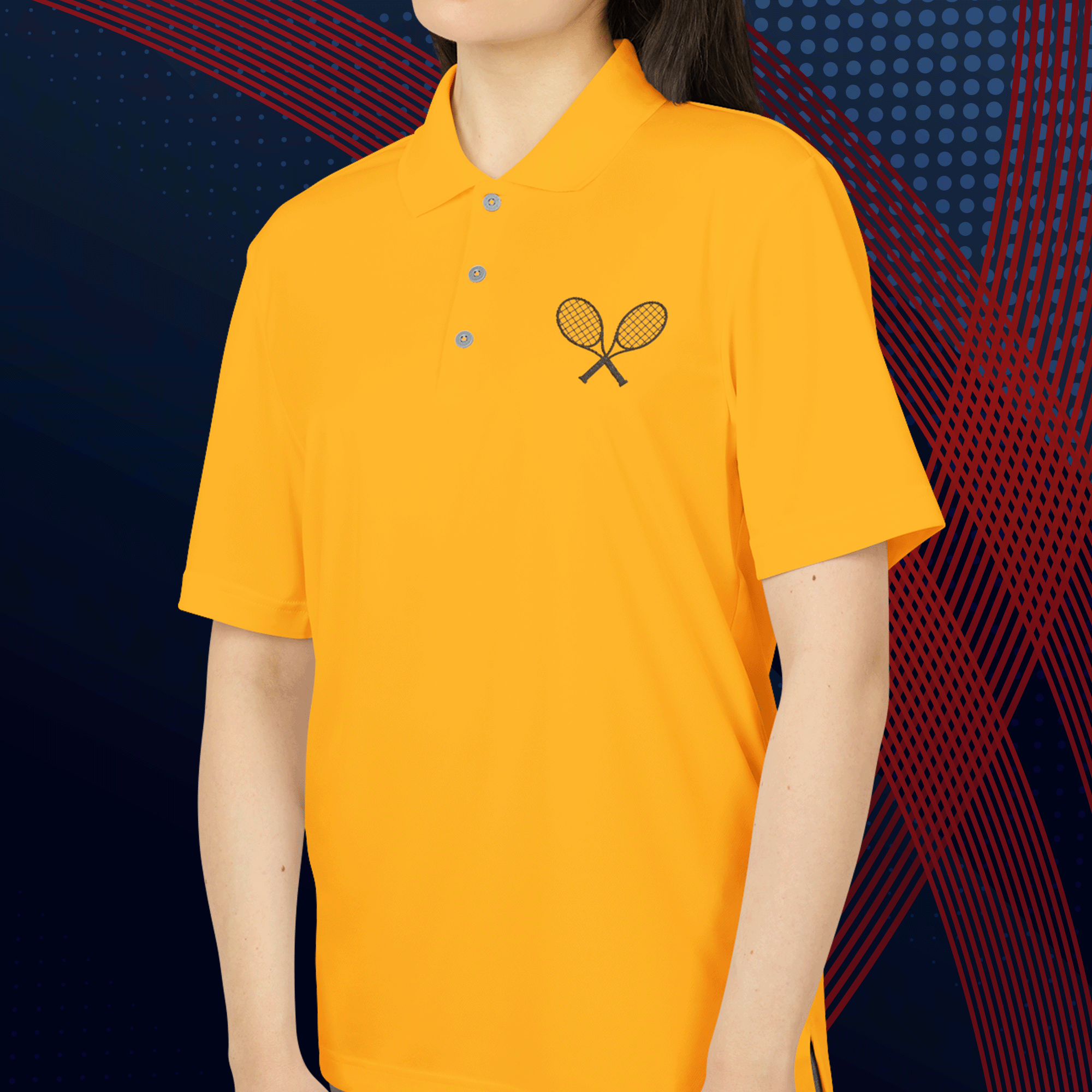 Adidas Performance Polo Embroidered Tennis Rackets