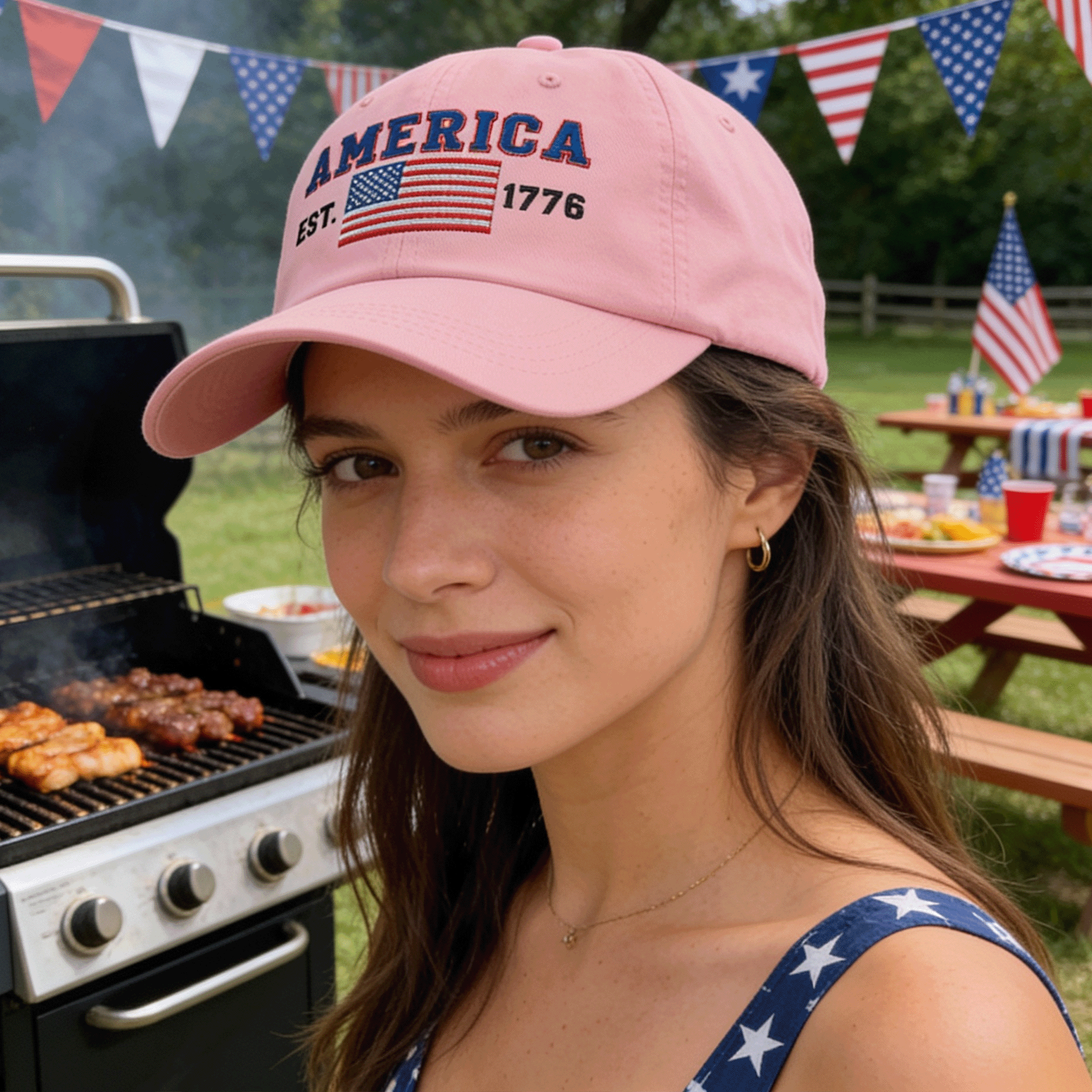 Embroidered AMERICA 1776 Classic Dad Hat