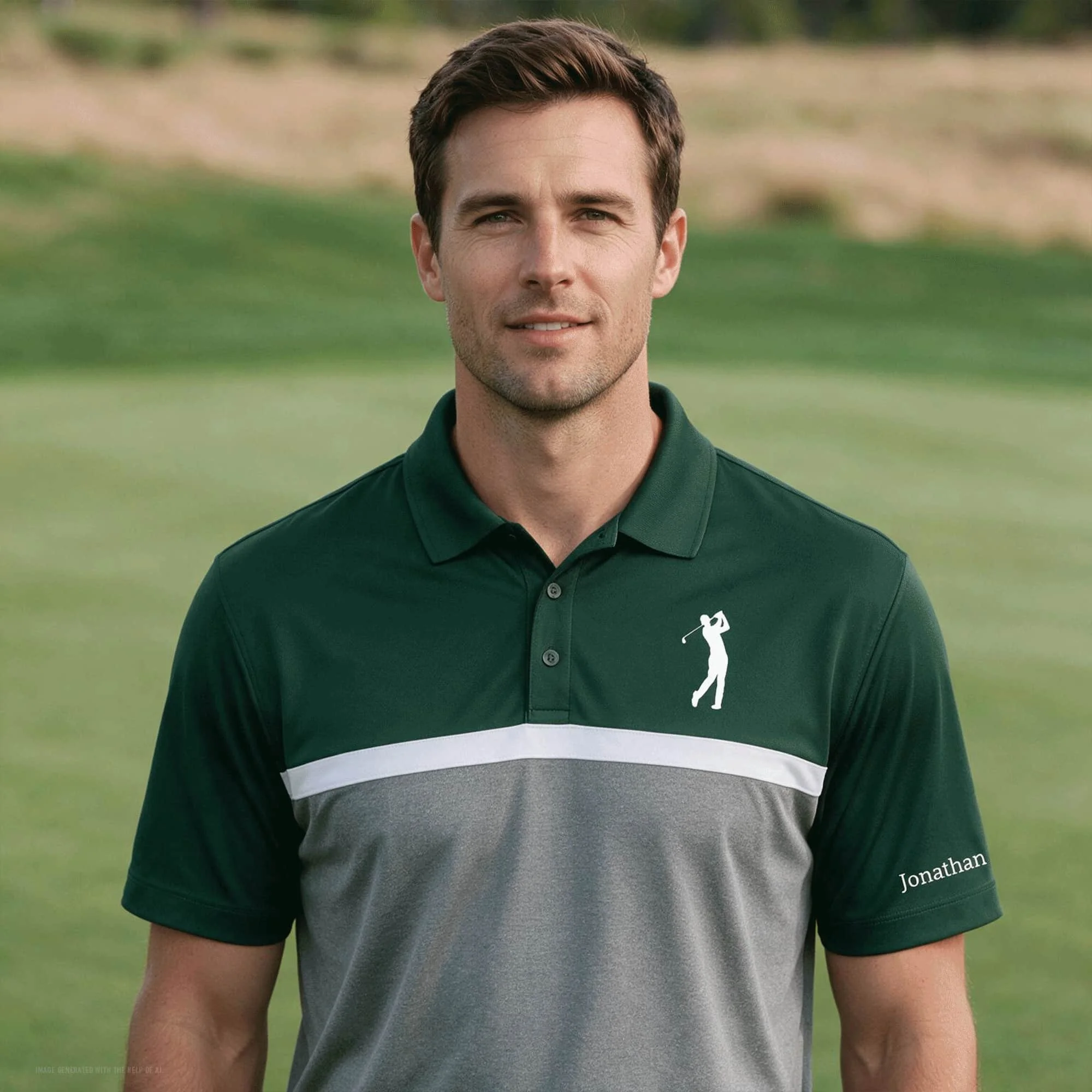 Custom Name Men’s Golf UV Micropique Colorblock Polo