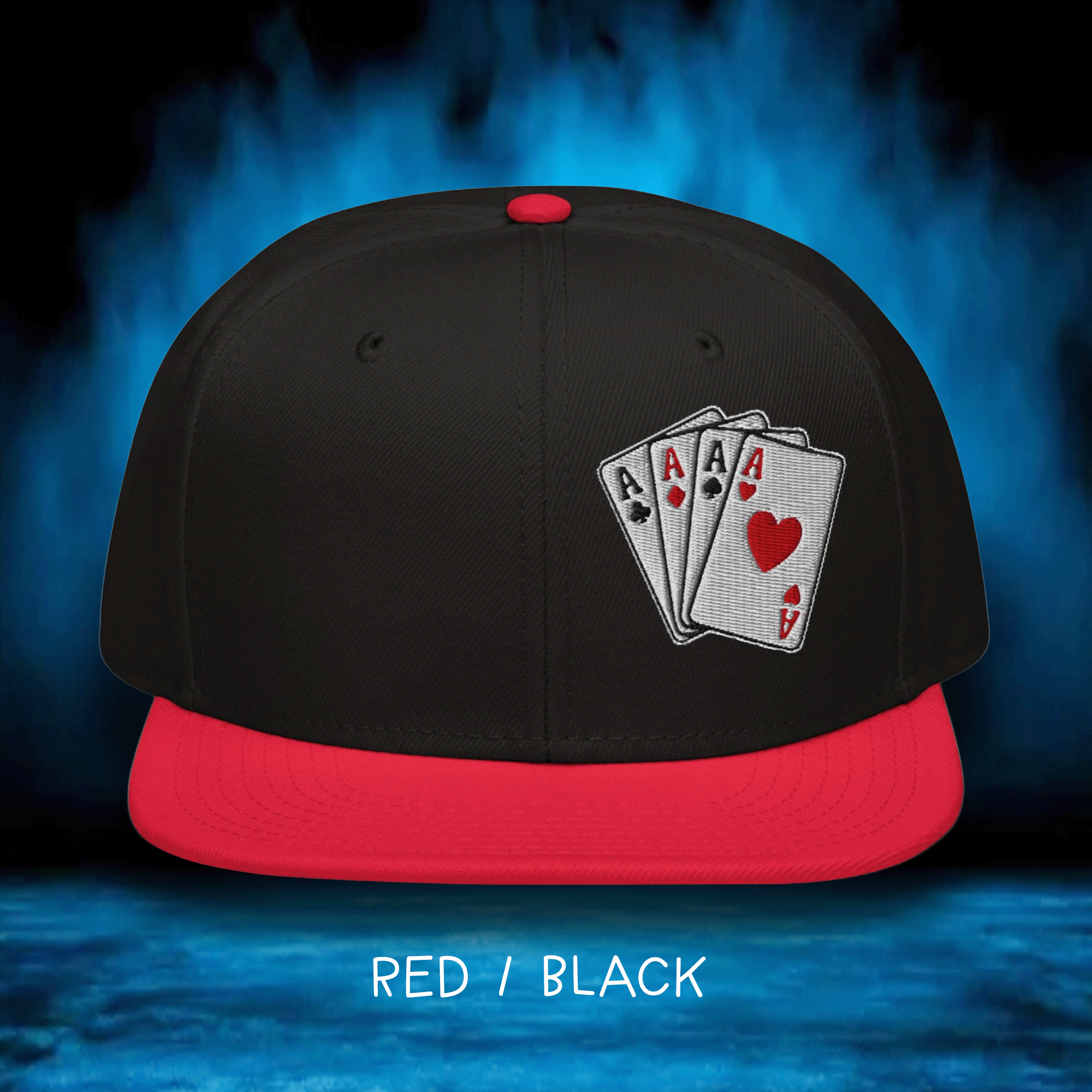 Embroidered Ace Cards Snapback Cap