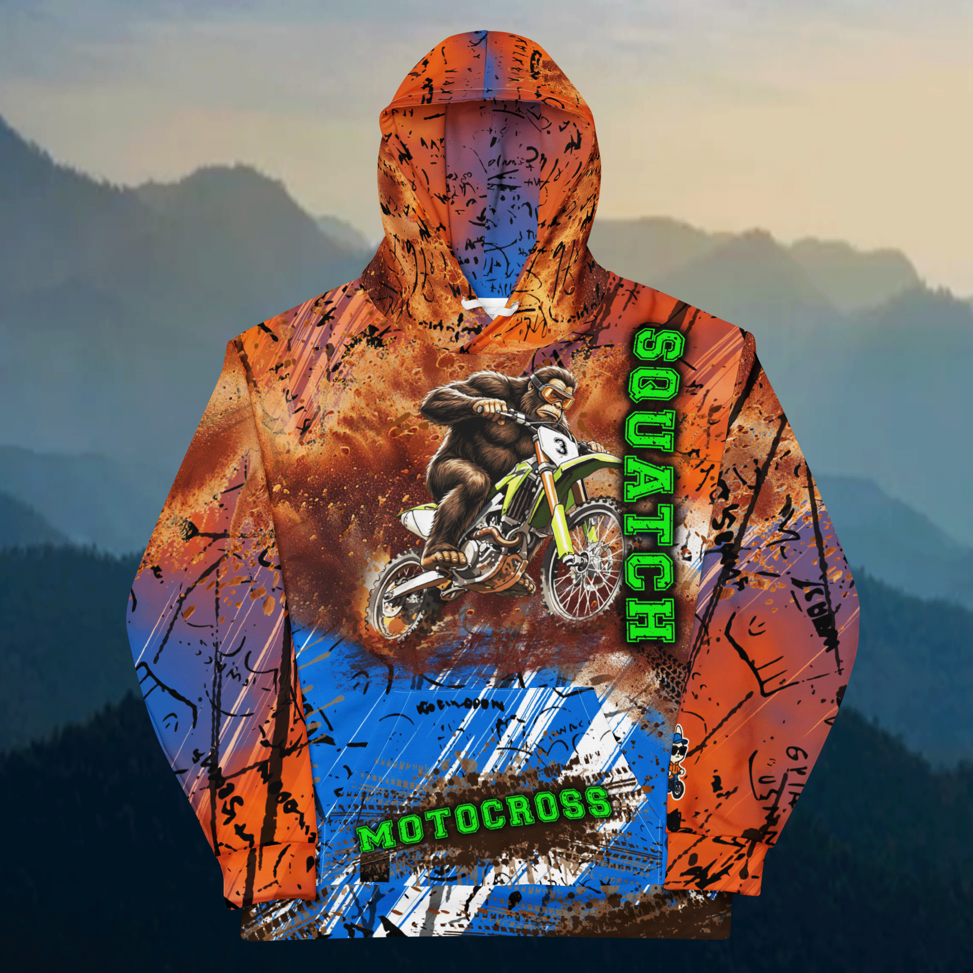 Motocross Sasquatch Unisex Cotton Hoodie