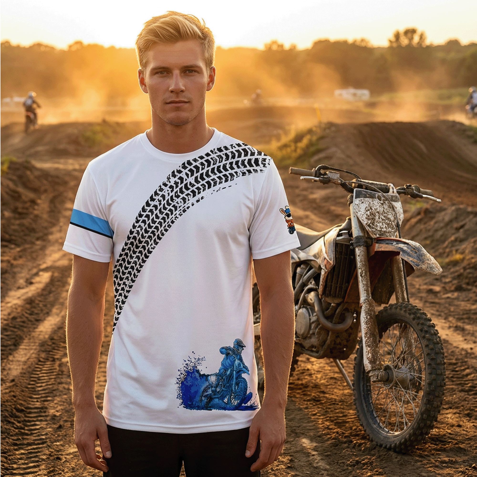 Motocross Rider Tire-Track Tee