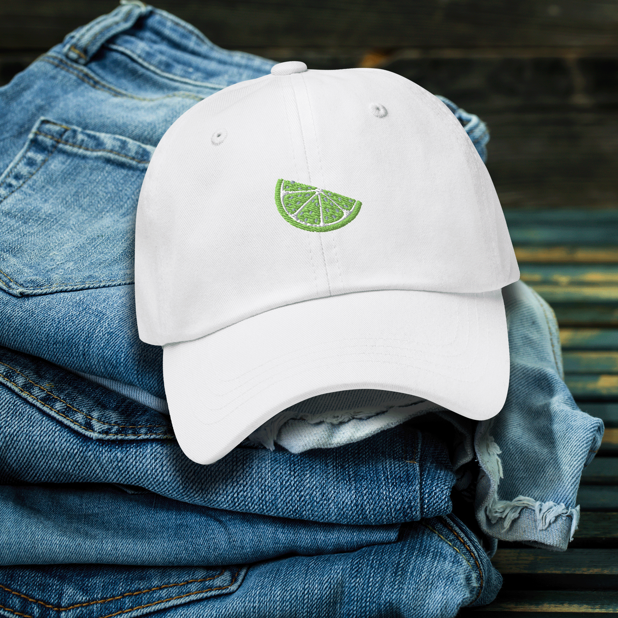 Embroidered Lime Wedge Ball Cap