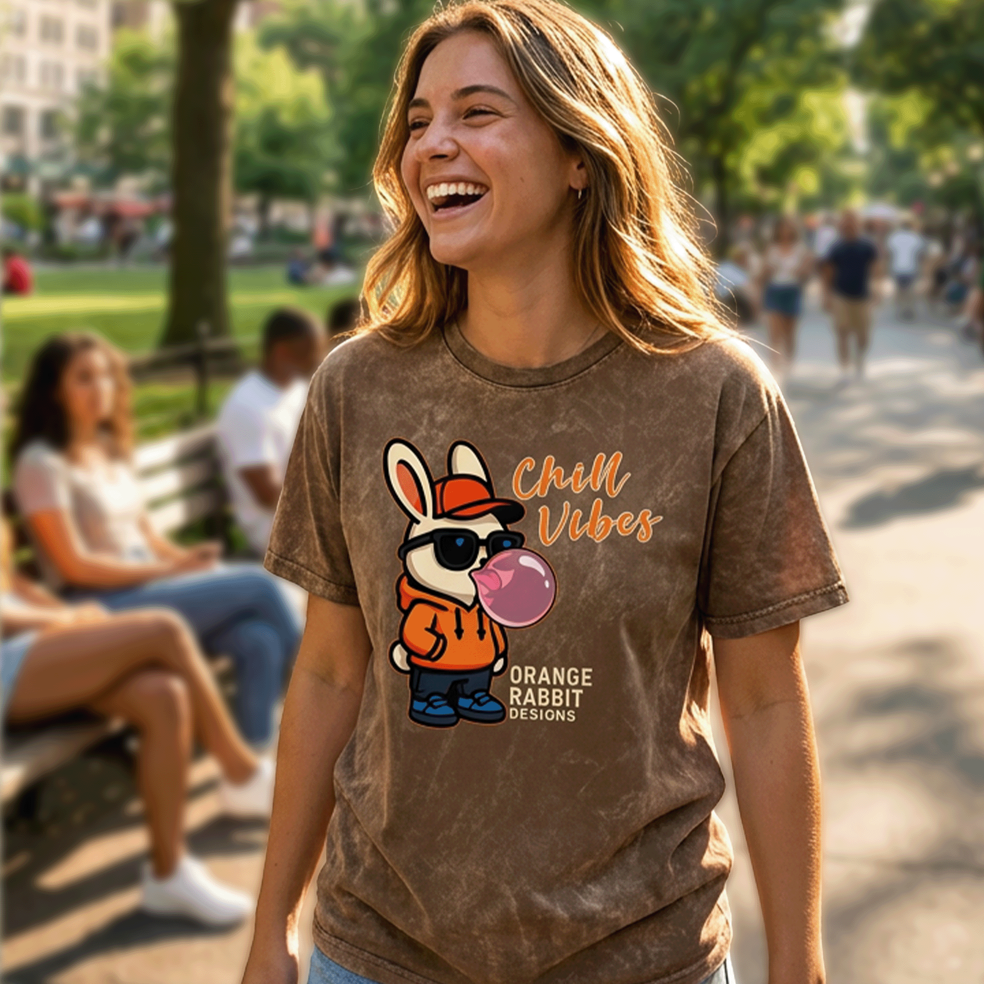 Orange Rabbit Chill Vibes Mineral Washed Tee