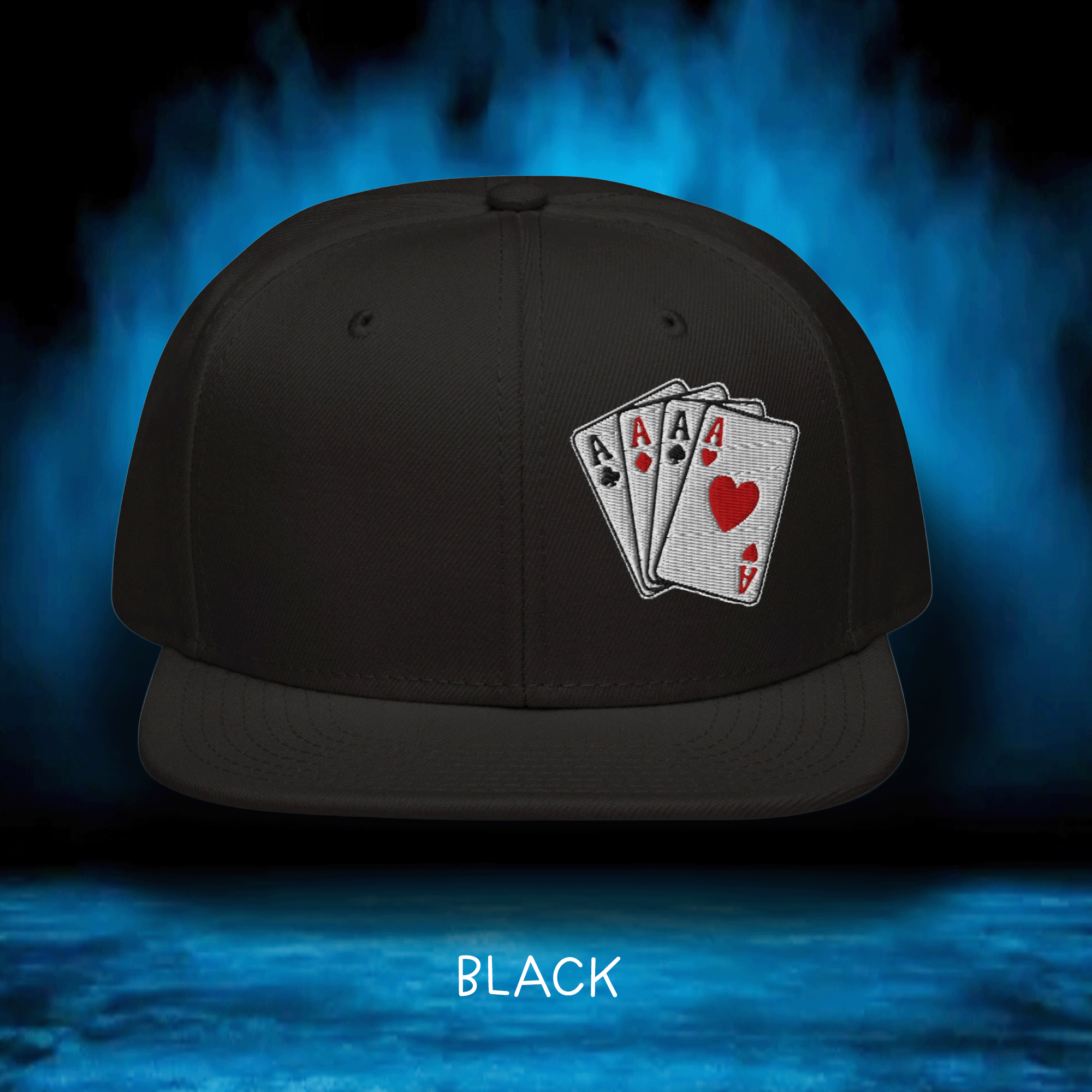 Embroidered Ace Cards Snapback Cap