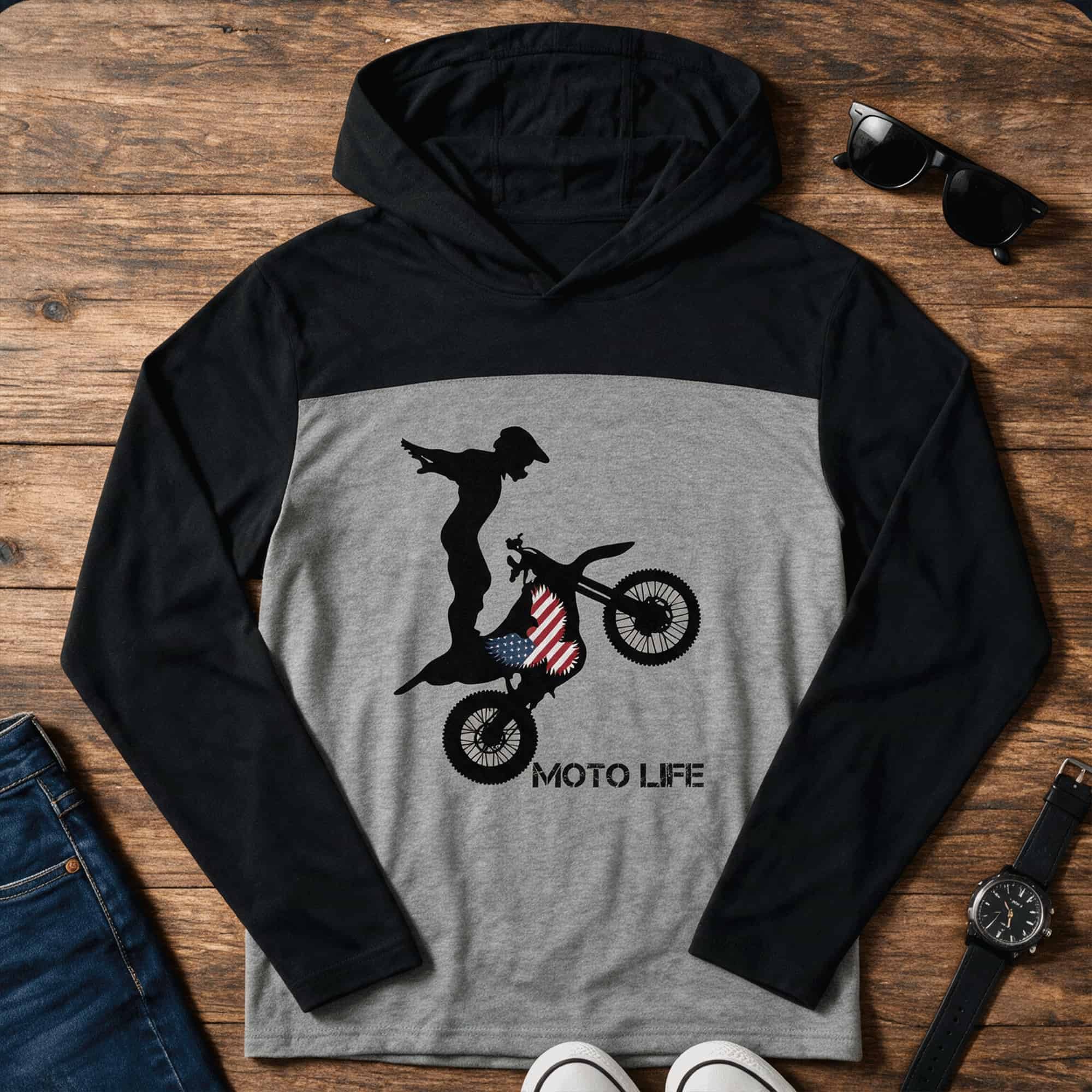 MOTOLIFE Long Sleeve Motocross T-shirt Hoodie