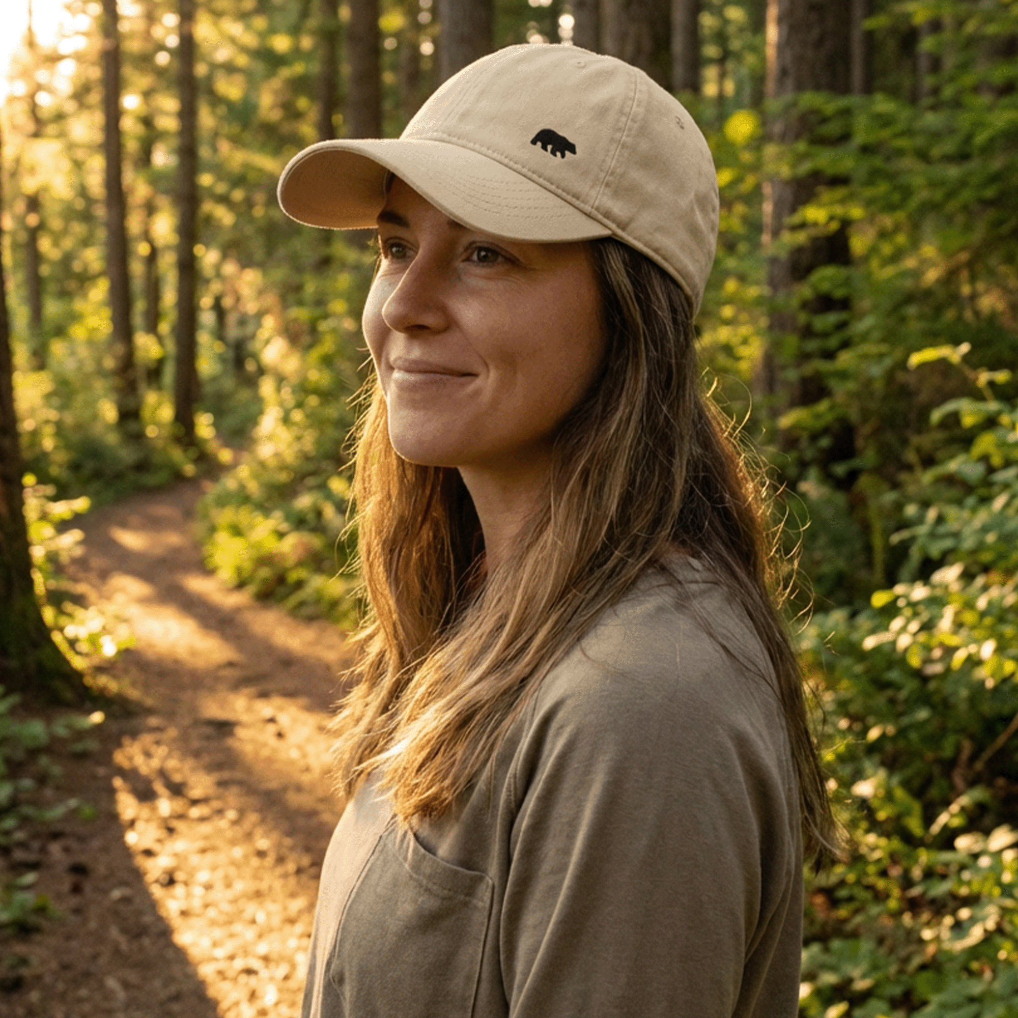 Little Black Bear Garment-Washed Cap