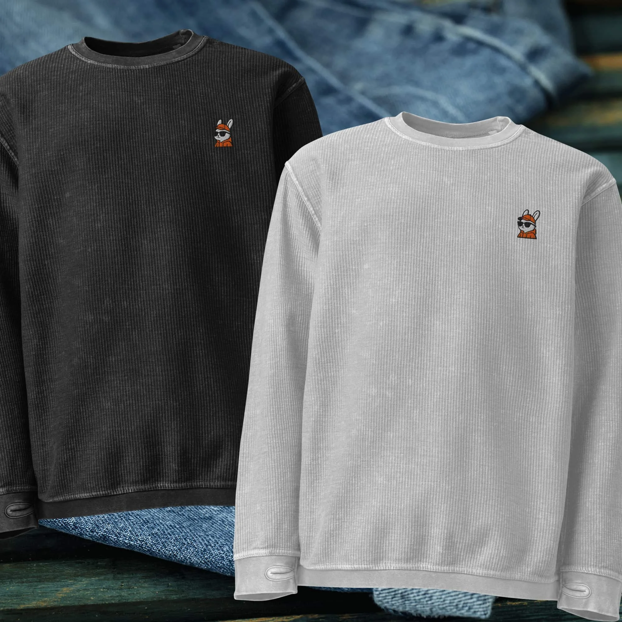 Orange Rabbit Comfy Cord Unisex Sweatshirt