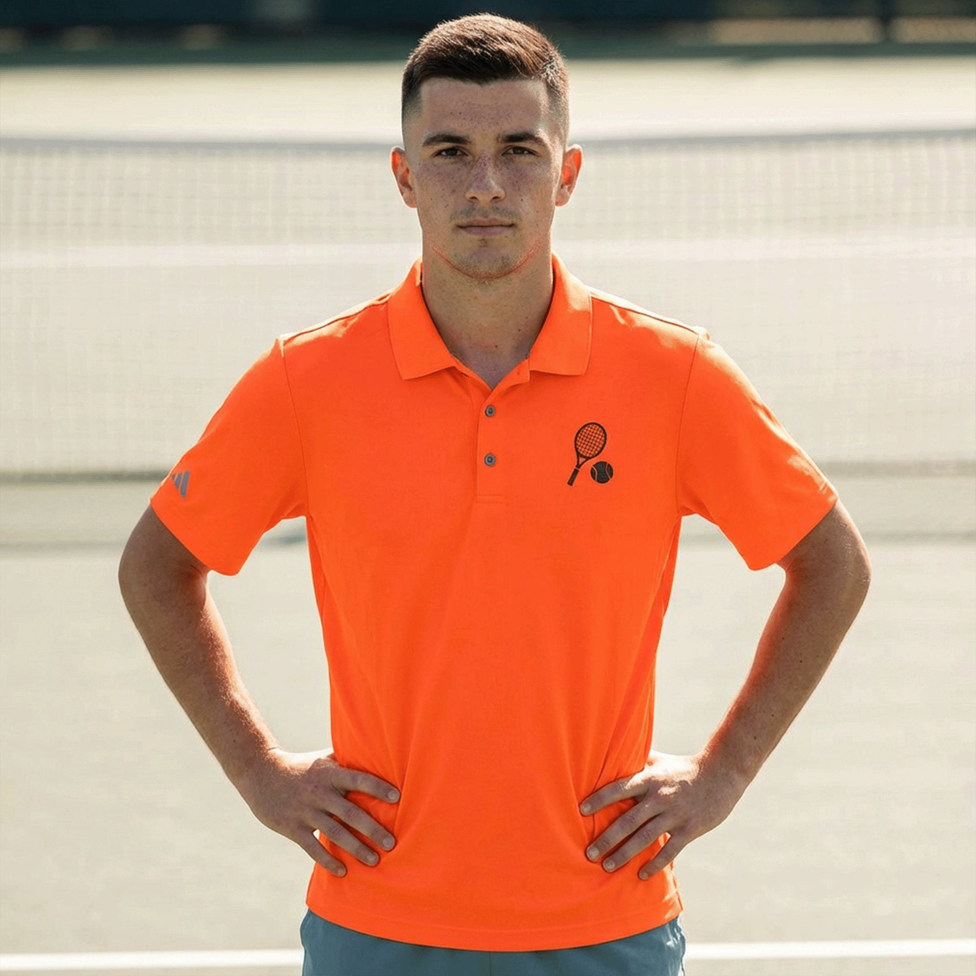 Adidas Performance Polo Embroidered Tennis Racket & Ball