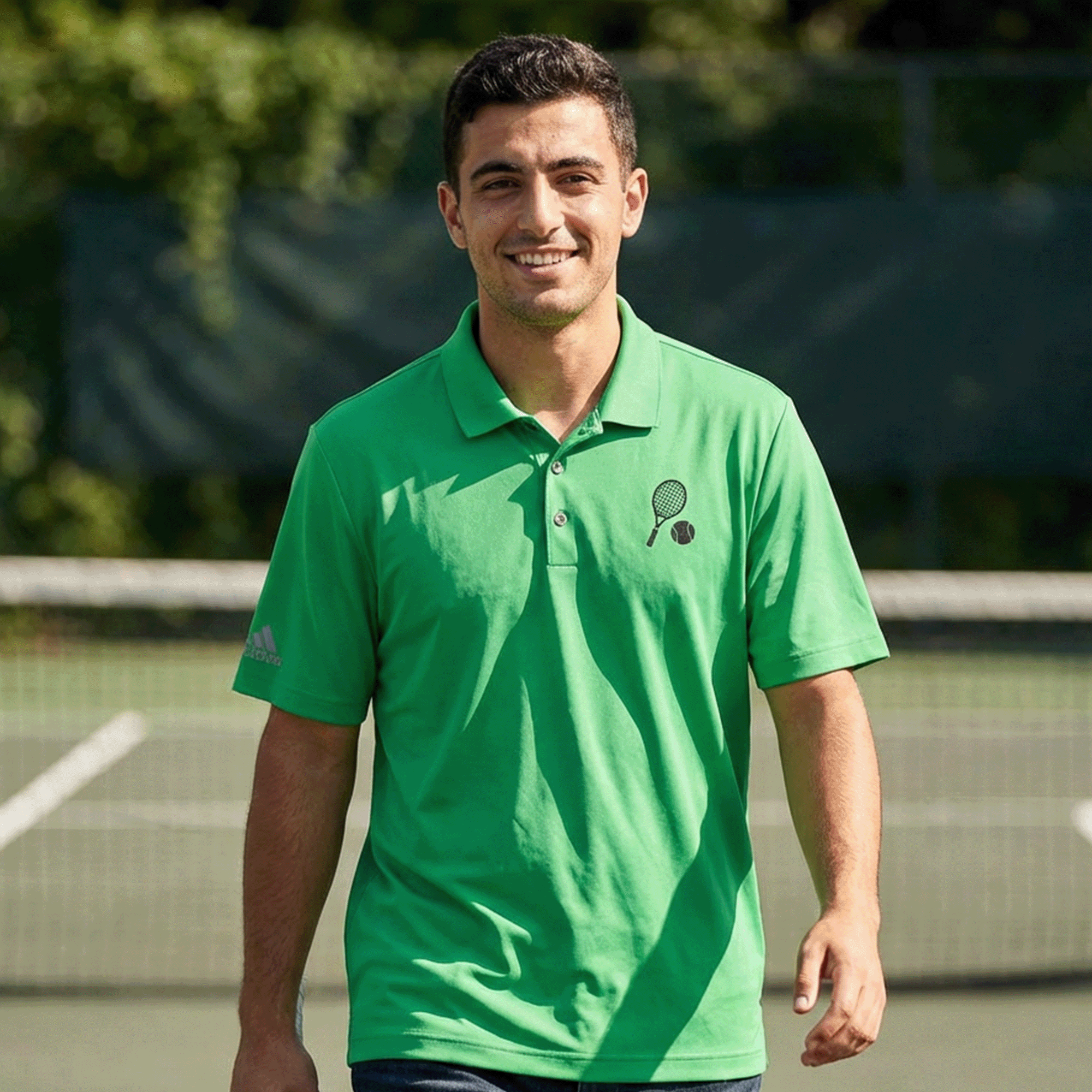 Adidas Performance Polo Embroidered Tennis Racket & Ball
