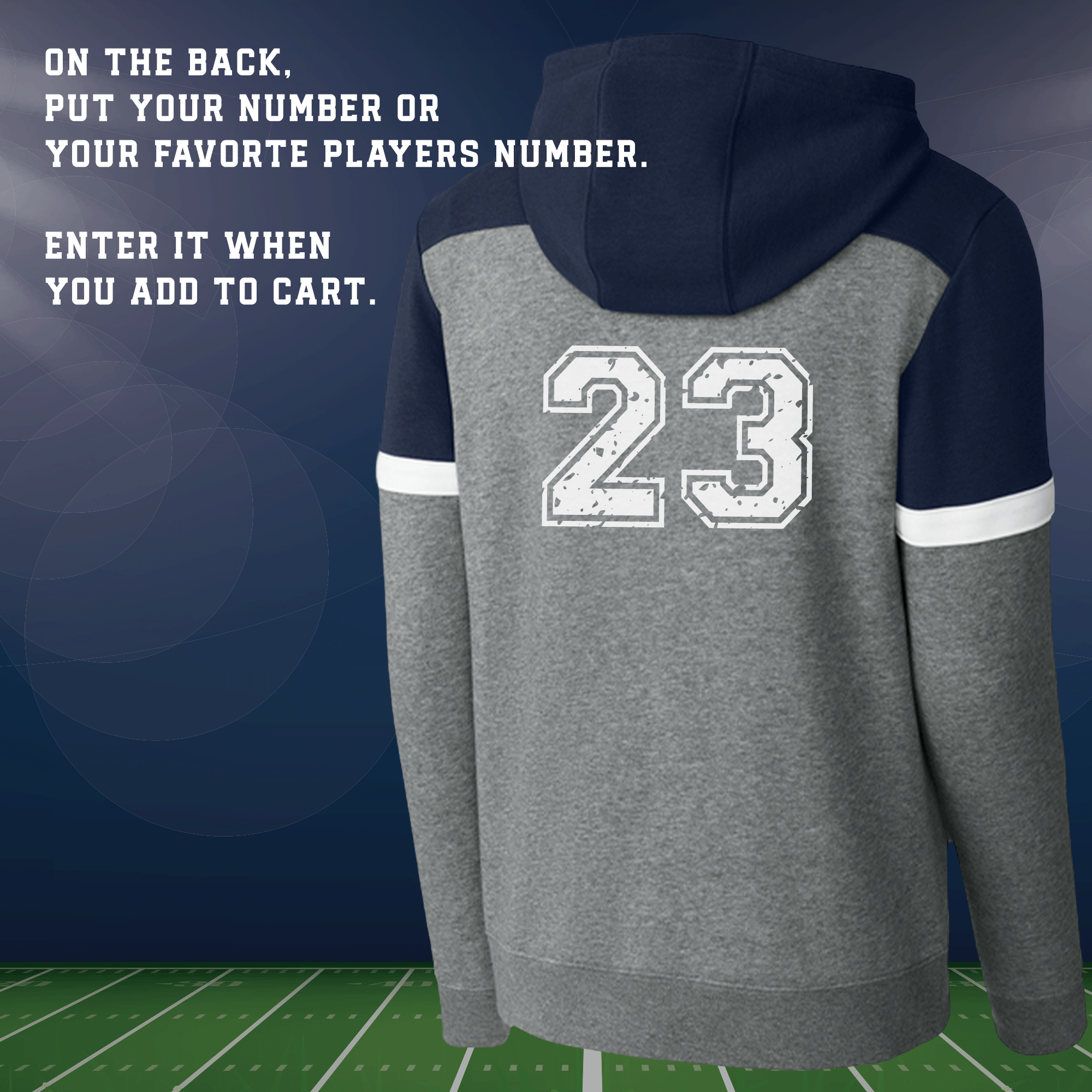 Personalized Team & Number Fleece Colorblock Pullover Hoodie