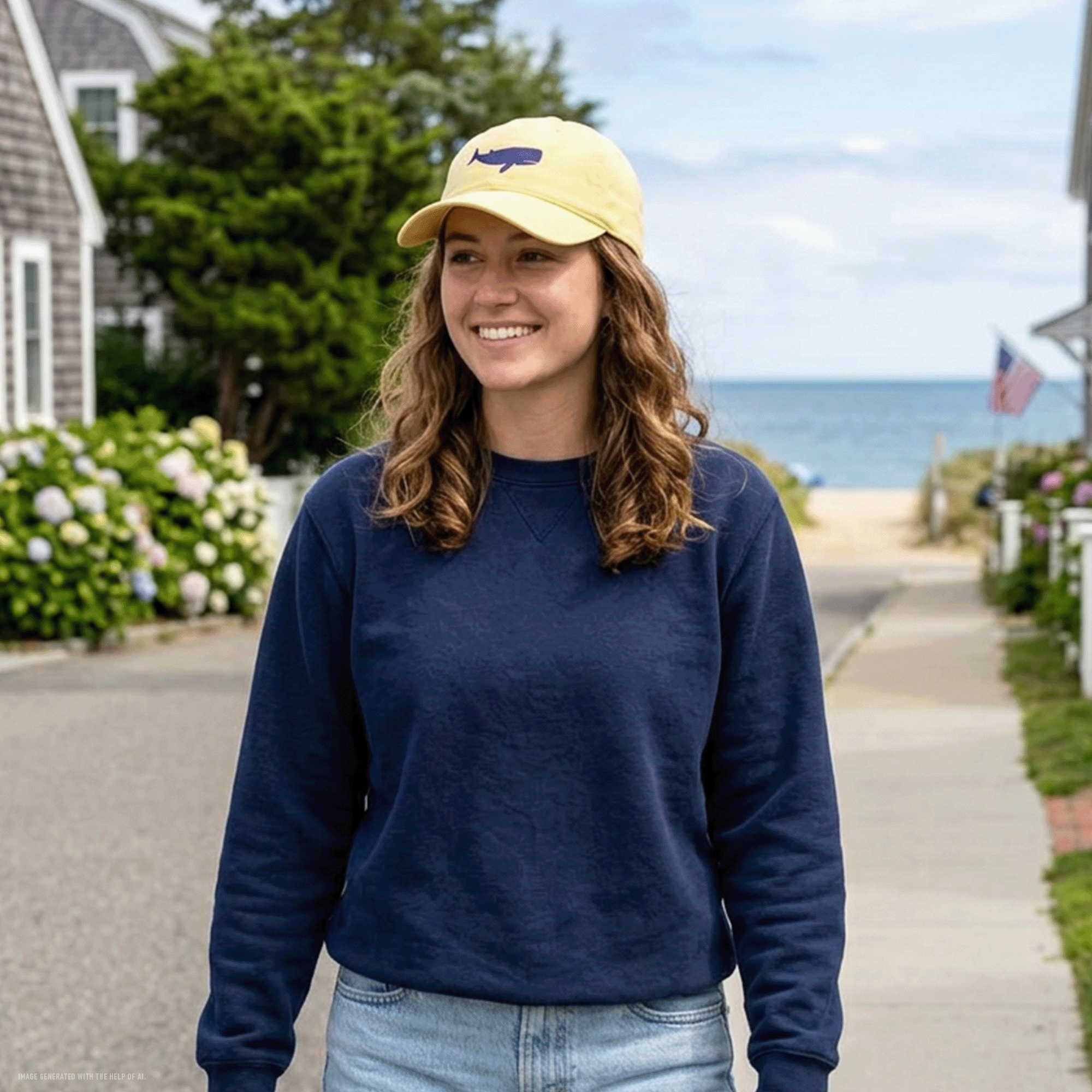 Blue Whale Coastal Washed Cap