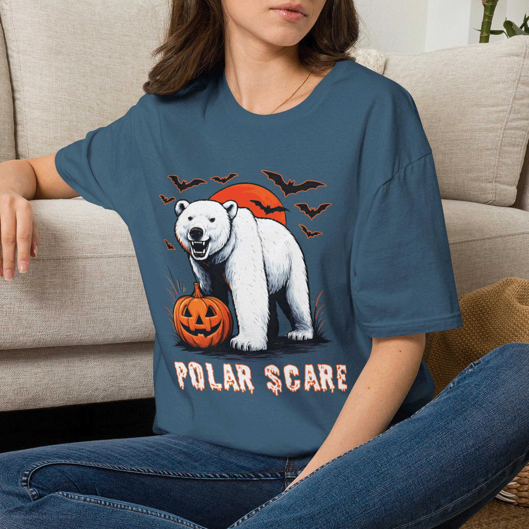 Halloween Polar Bear Graphic Tee