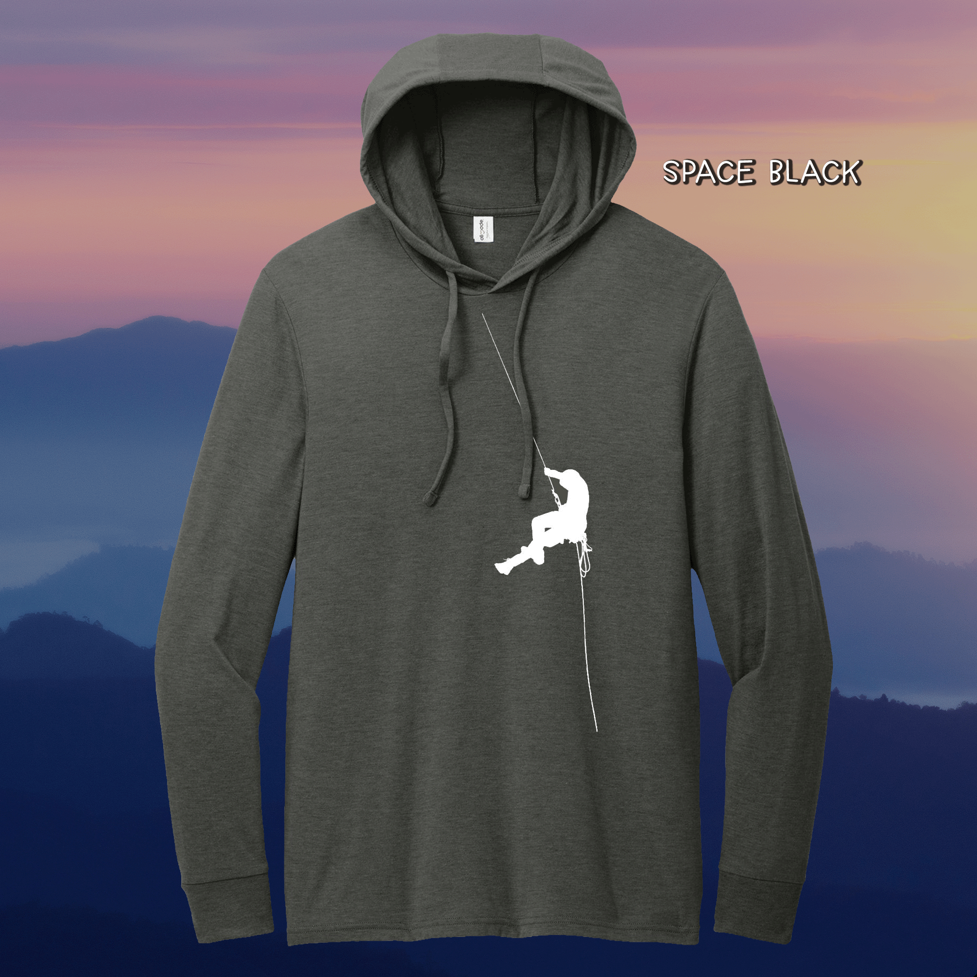 Climber Silhouette Unisex Tri-Blend Eco-friendly Hoodie Tee